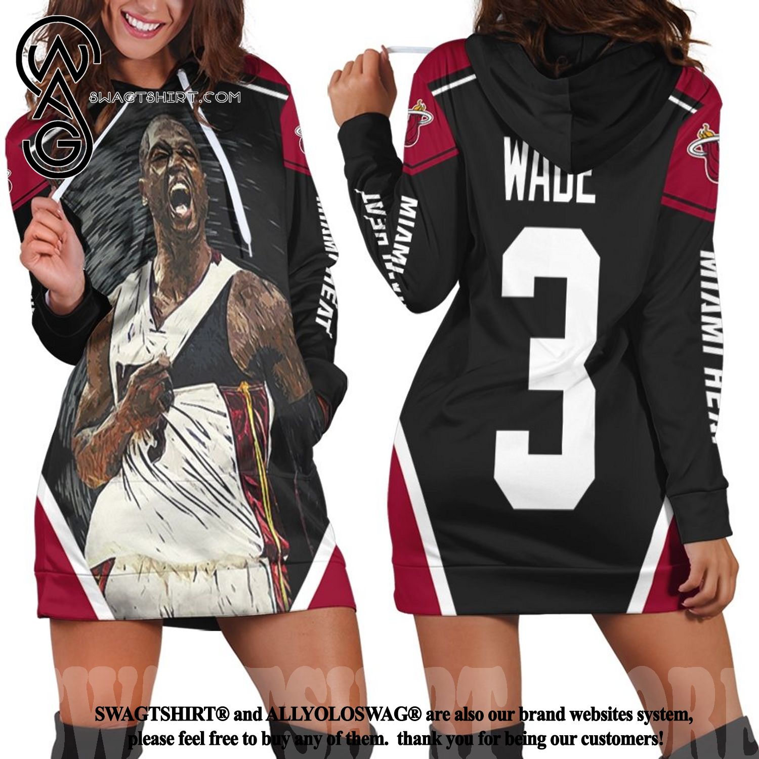 Dwyane Wade 3 Miami Heat Strong Warrior Legend Player For Best Combo Full Printing Hoodie Dress