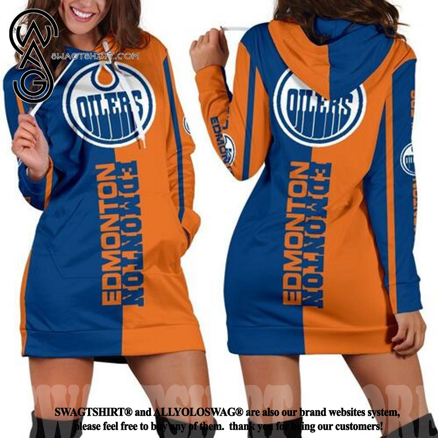 Edmonton Oilers Awesome Outfit Hoodie Dress
