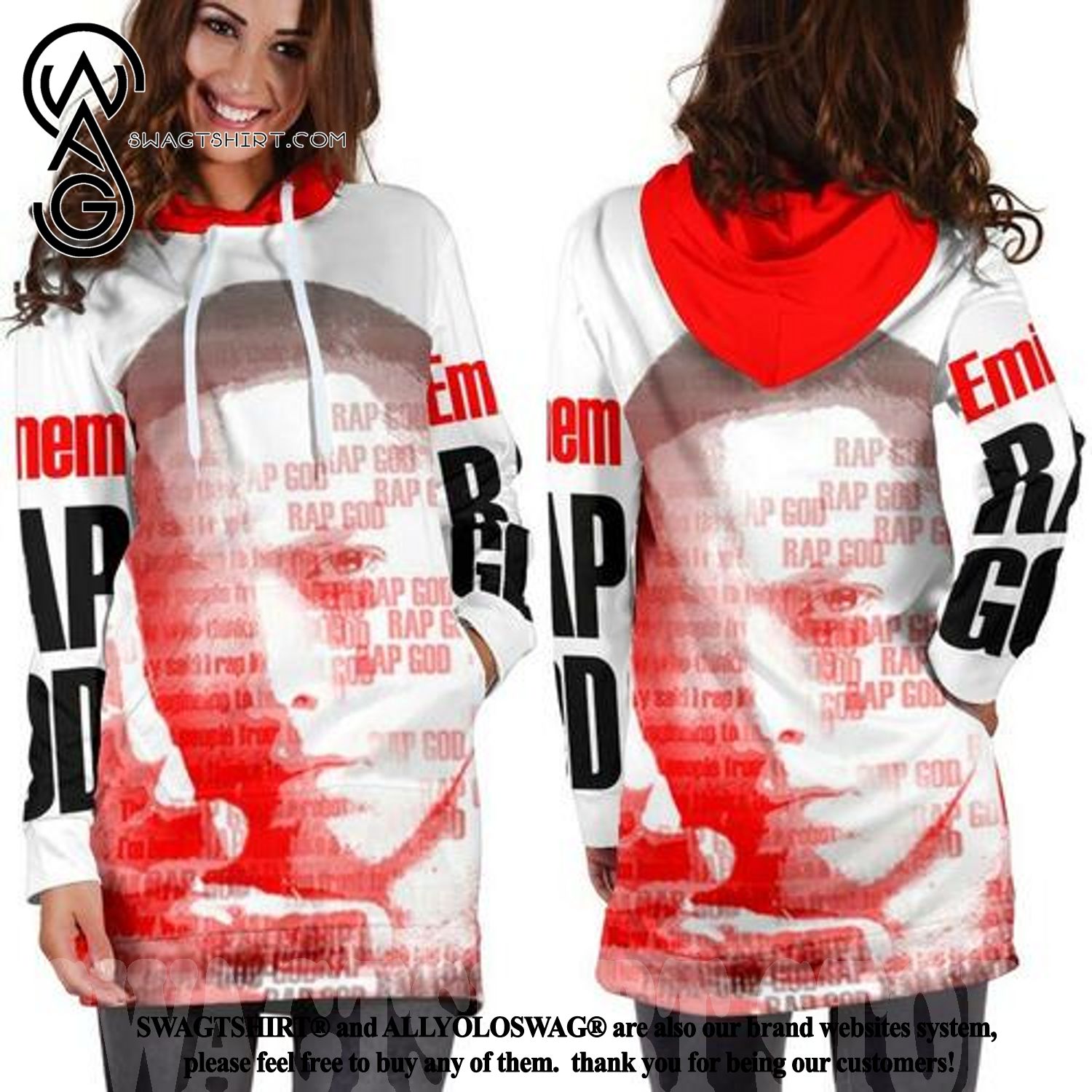 Eminem Hot Outfit All Over Print Hoodie Dress