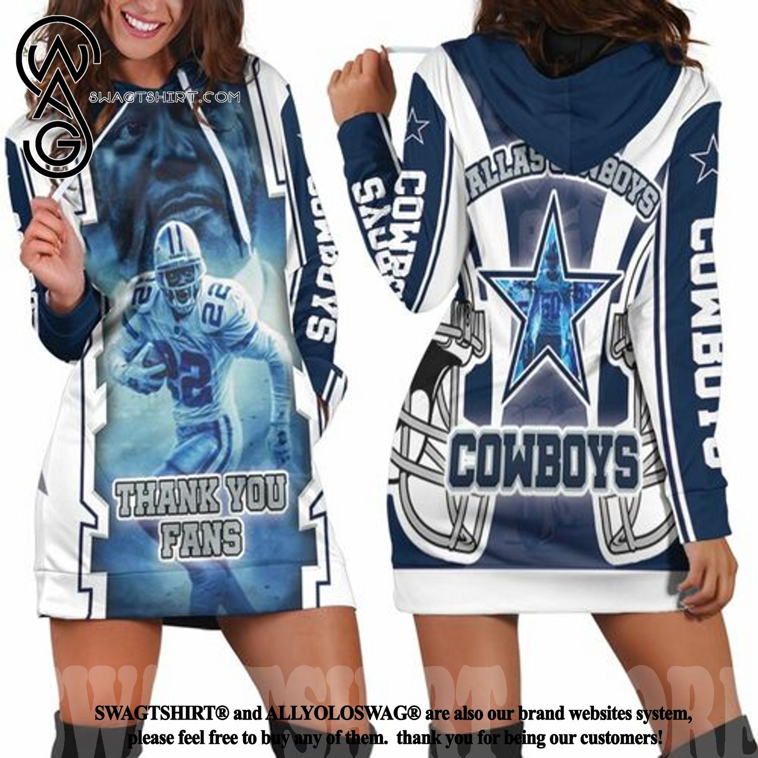 Emmitt Smith 22 Dallas Cowboys Nfc East Division Champions Super Cool Version Full Print Hoodie Dress