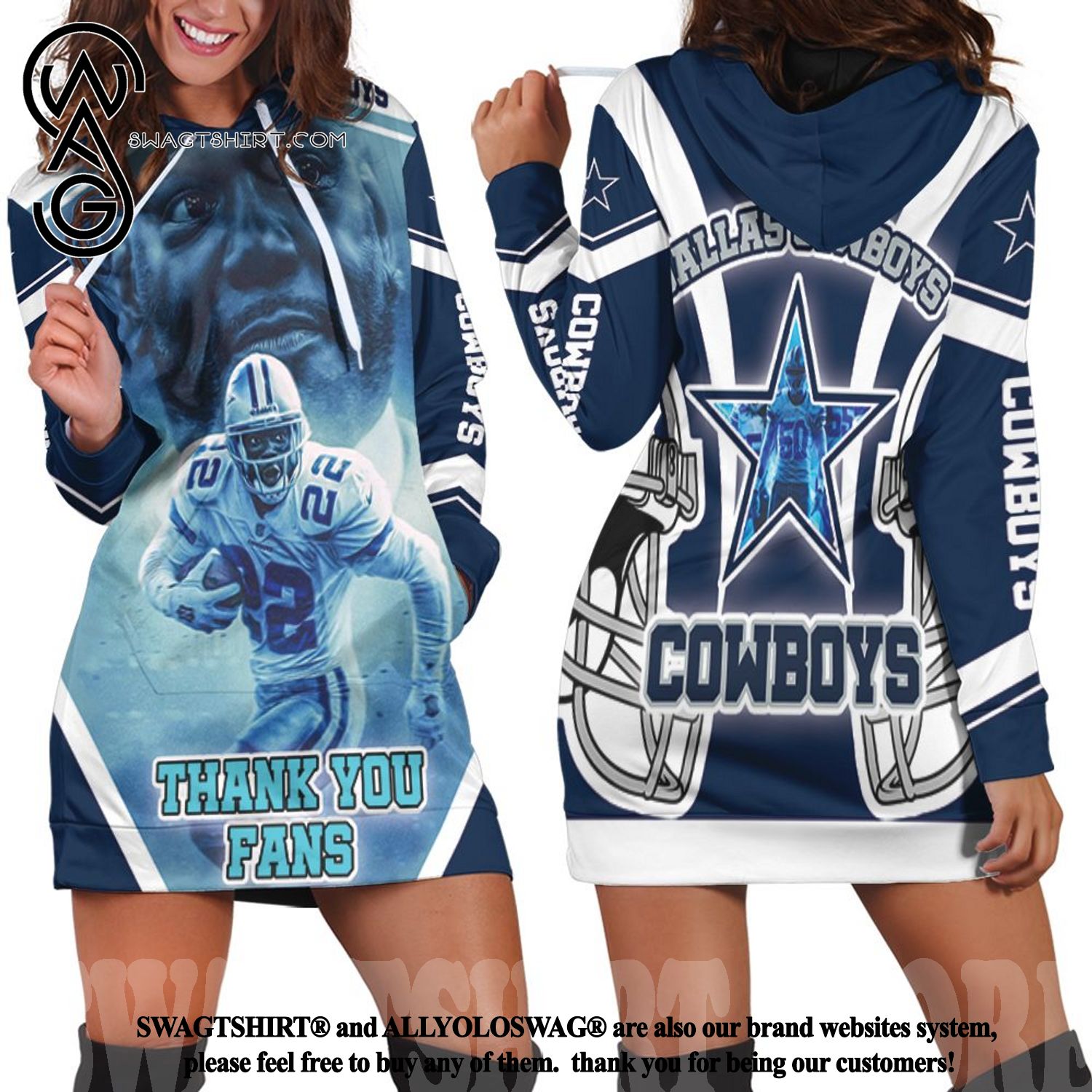 Emmitt Smith 22 Dallas Cowboys Nfc East Division Champions Super Librx New Style Full Print Hoodie Dress