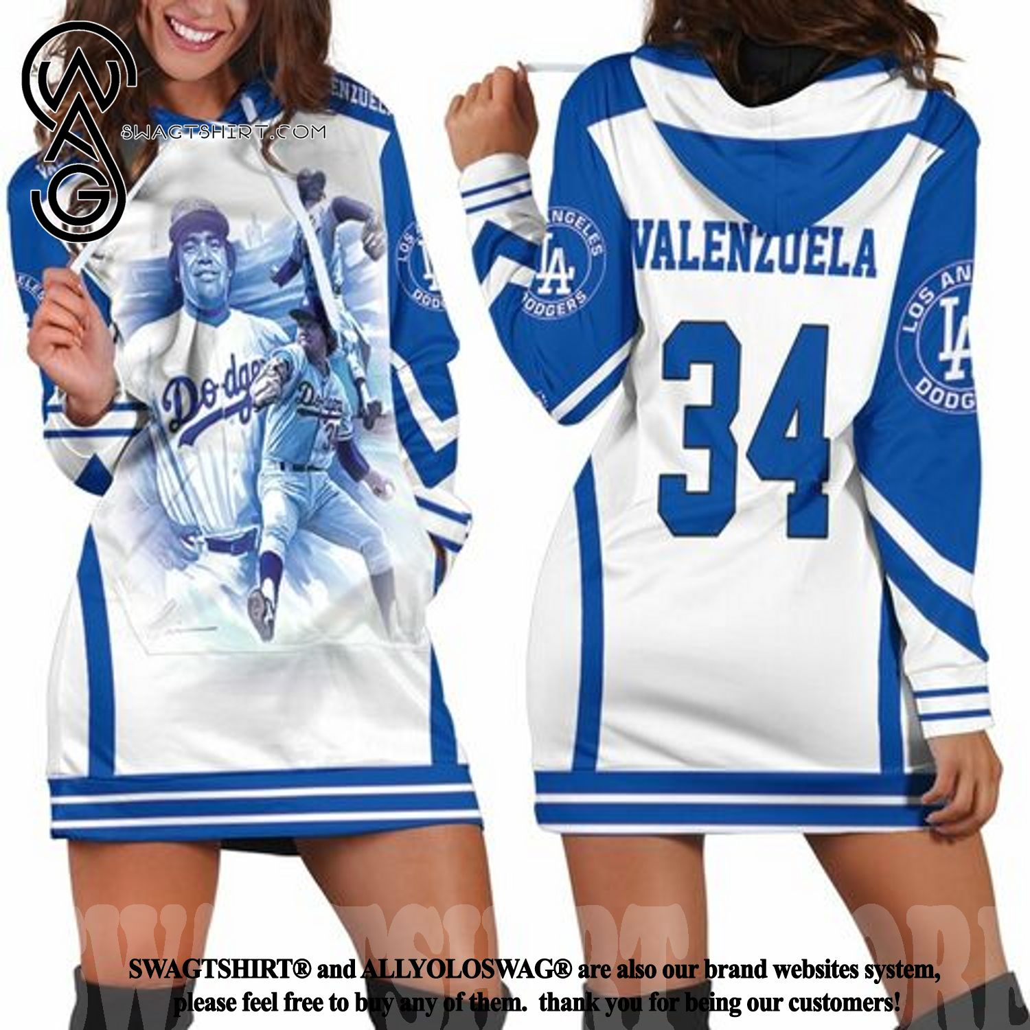 Fernando Valenzuela La Dodgers New Outfit Full Printed Hoodie Dress