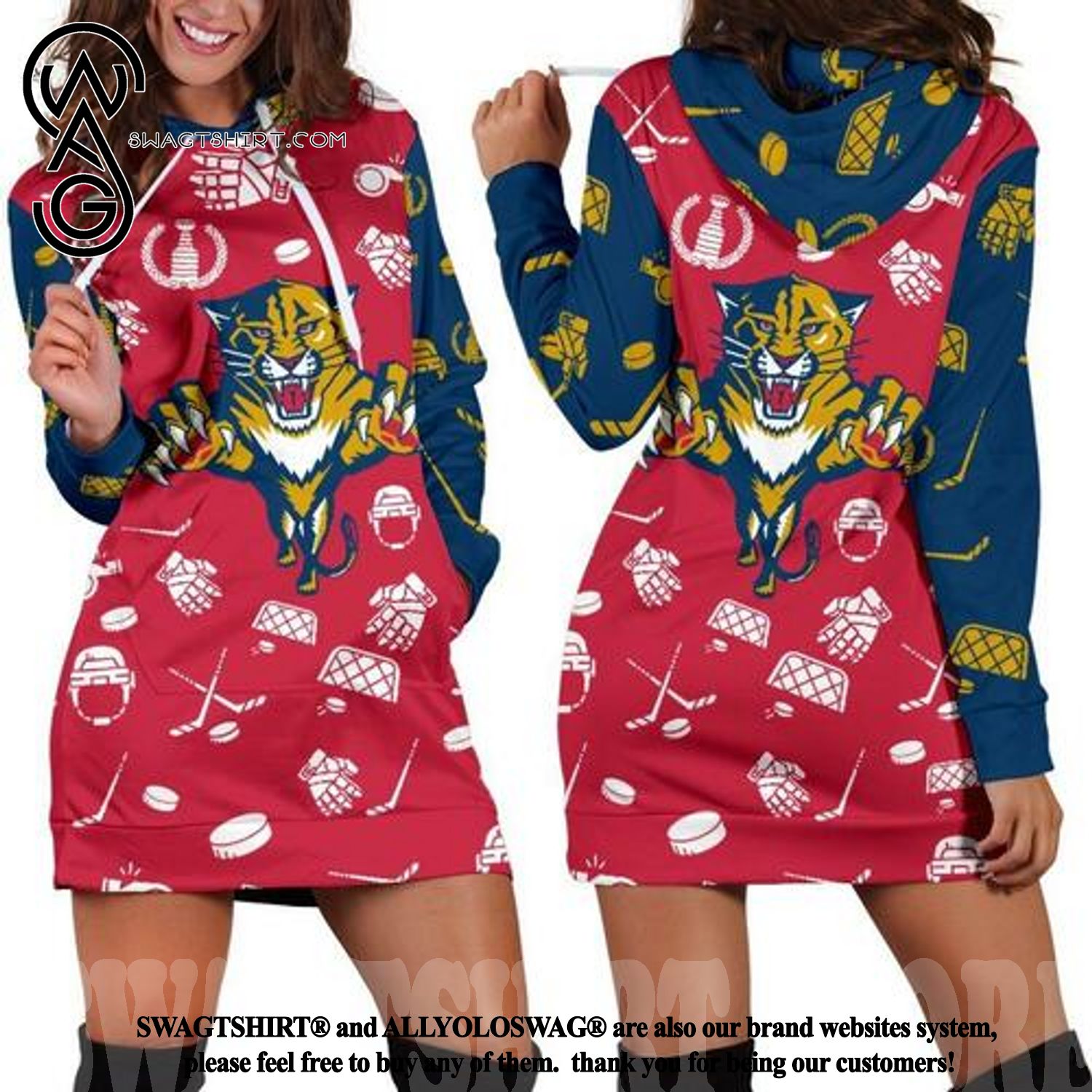 Florida Panthers Full Printed Hoodie Dress
