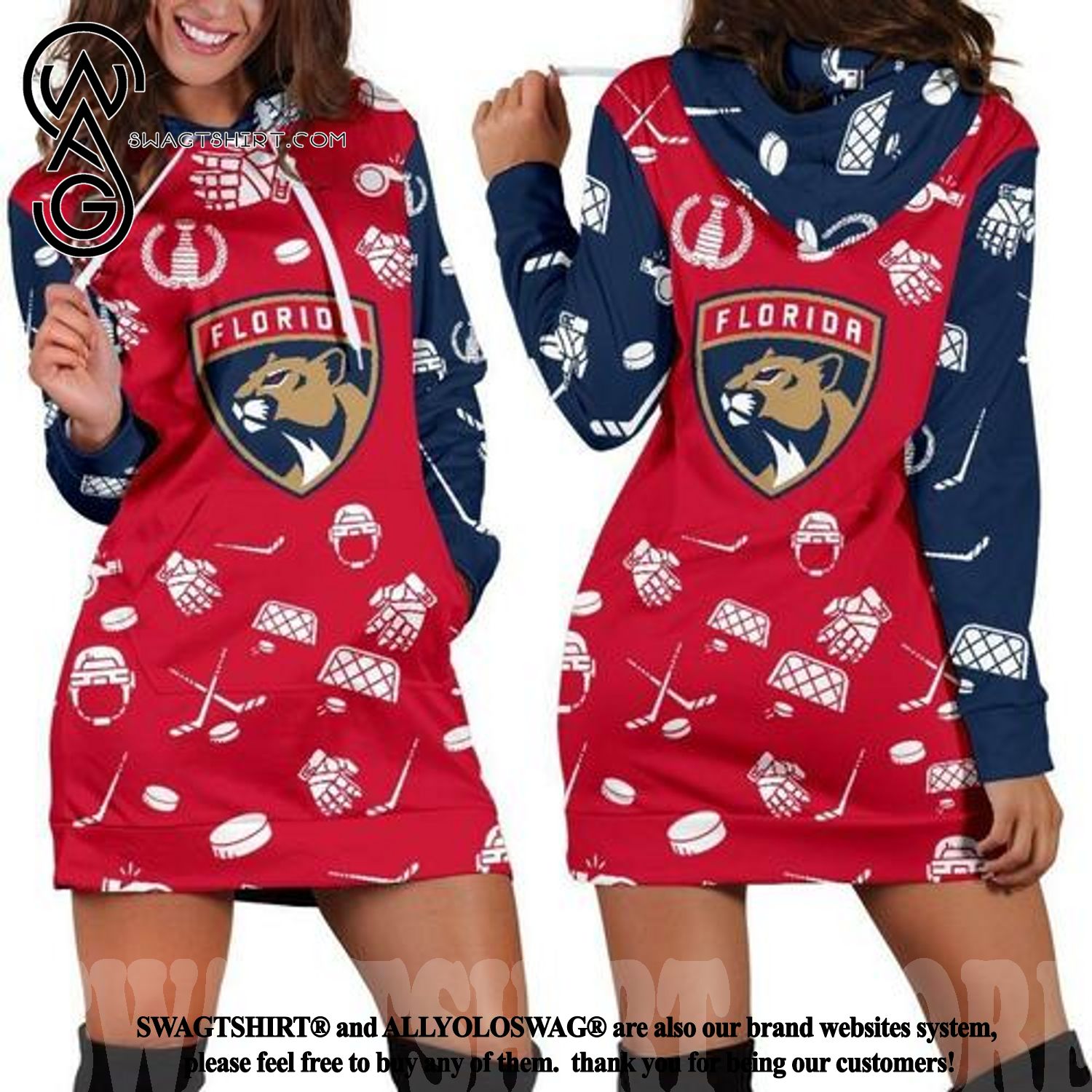 Florida Panthers Full Printing Hoodie Dress