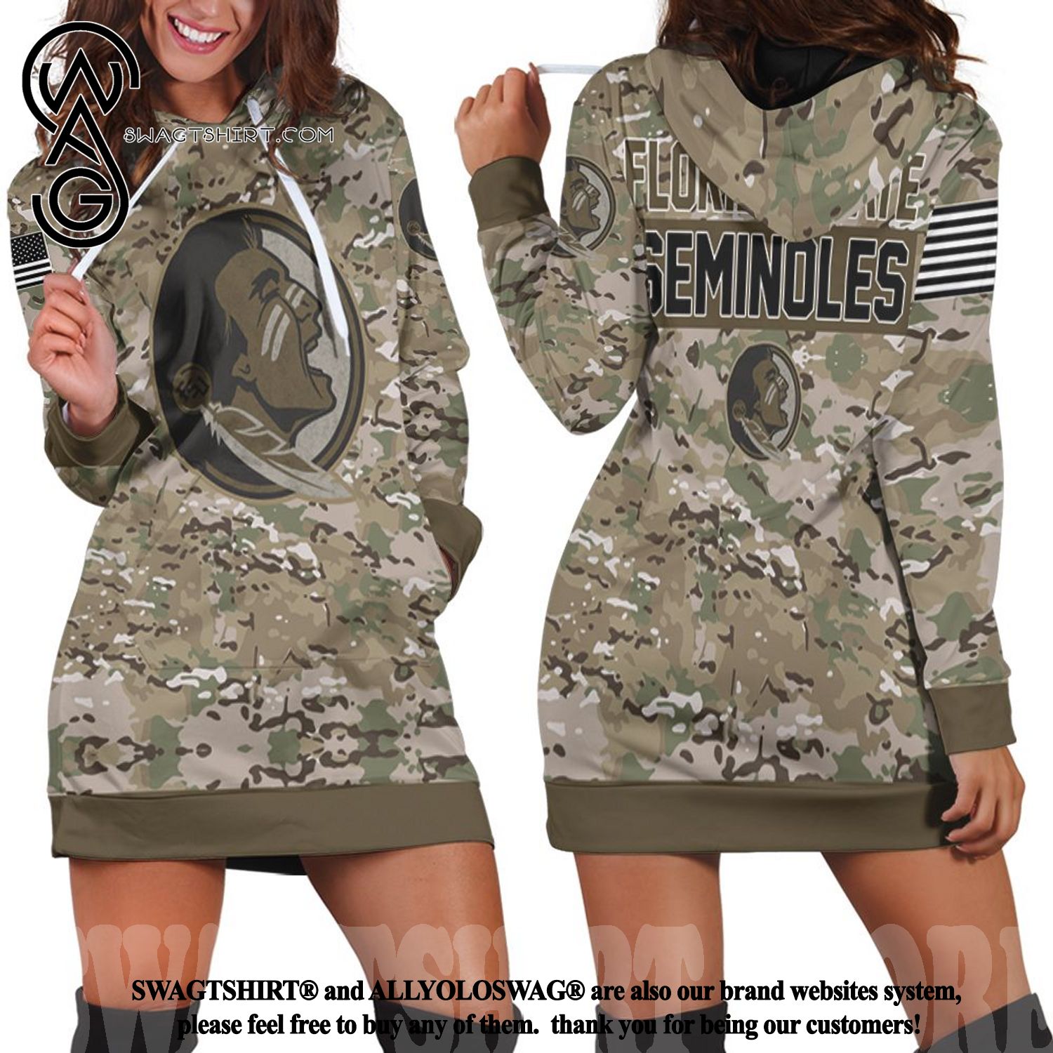 Florida State Seminoles Camo Pattern 3d Jersey Hot Version Hoodie Dress