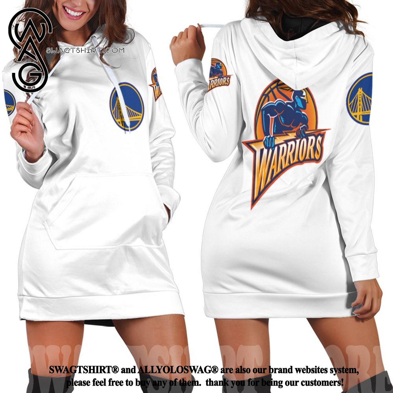 Golden State Warrior Basketball Classic Mascot Logo Gift For Warrior Combo Full Printing Hoodie Dress