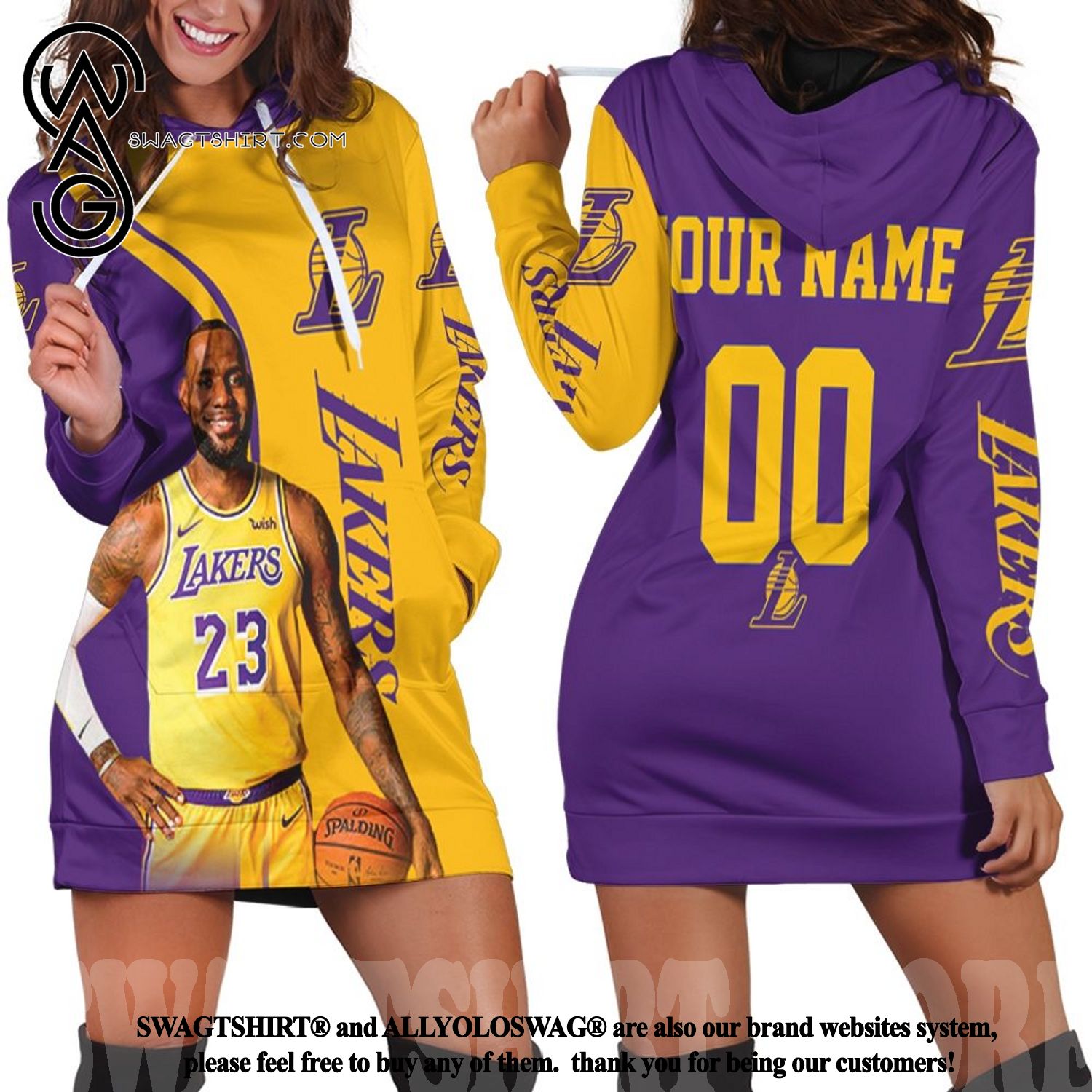 Los Angeles Lakers Fashion Colour Logo Hoodie - Womens