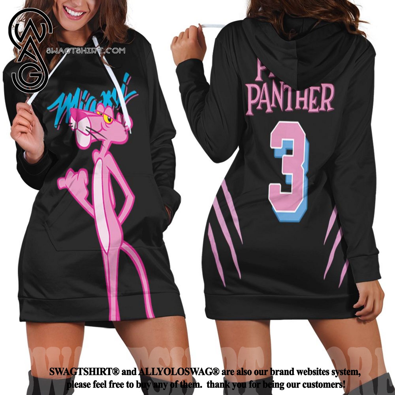 Best Selling Product] Miami Heat X Pink Panther 3 Collection Black