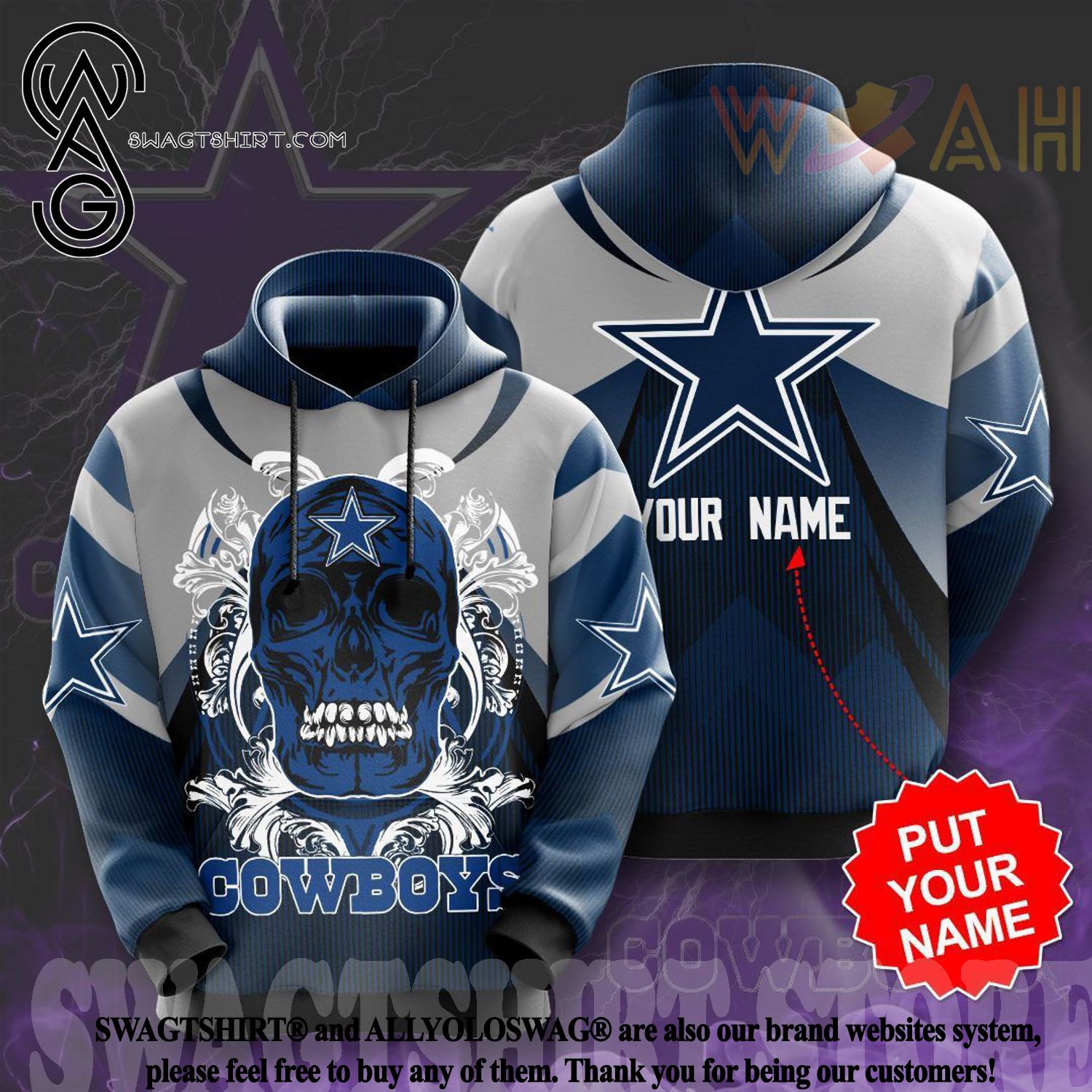 Dallas Cowboys Football Skull 3D Hoodie Nfl Logo 3D Sweatshirt - Best  Seller Shirts Design In Usa