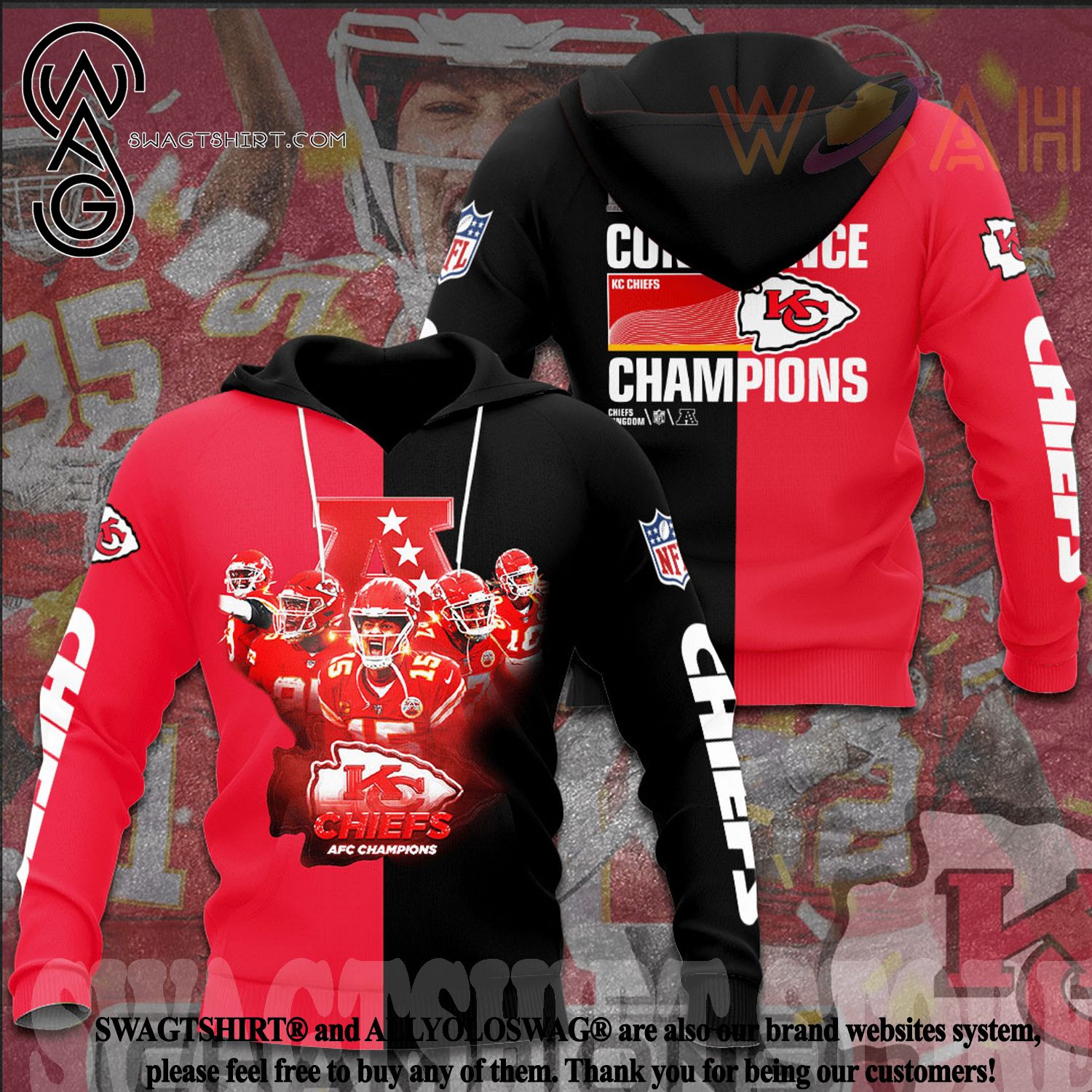 NFL Kansas City Chiefs Patrick Mahomes II Red Black Stripes 3D Pullover  Hoodie For Fans - Freedomdesign