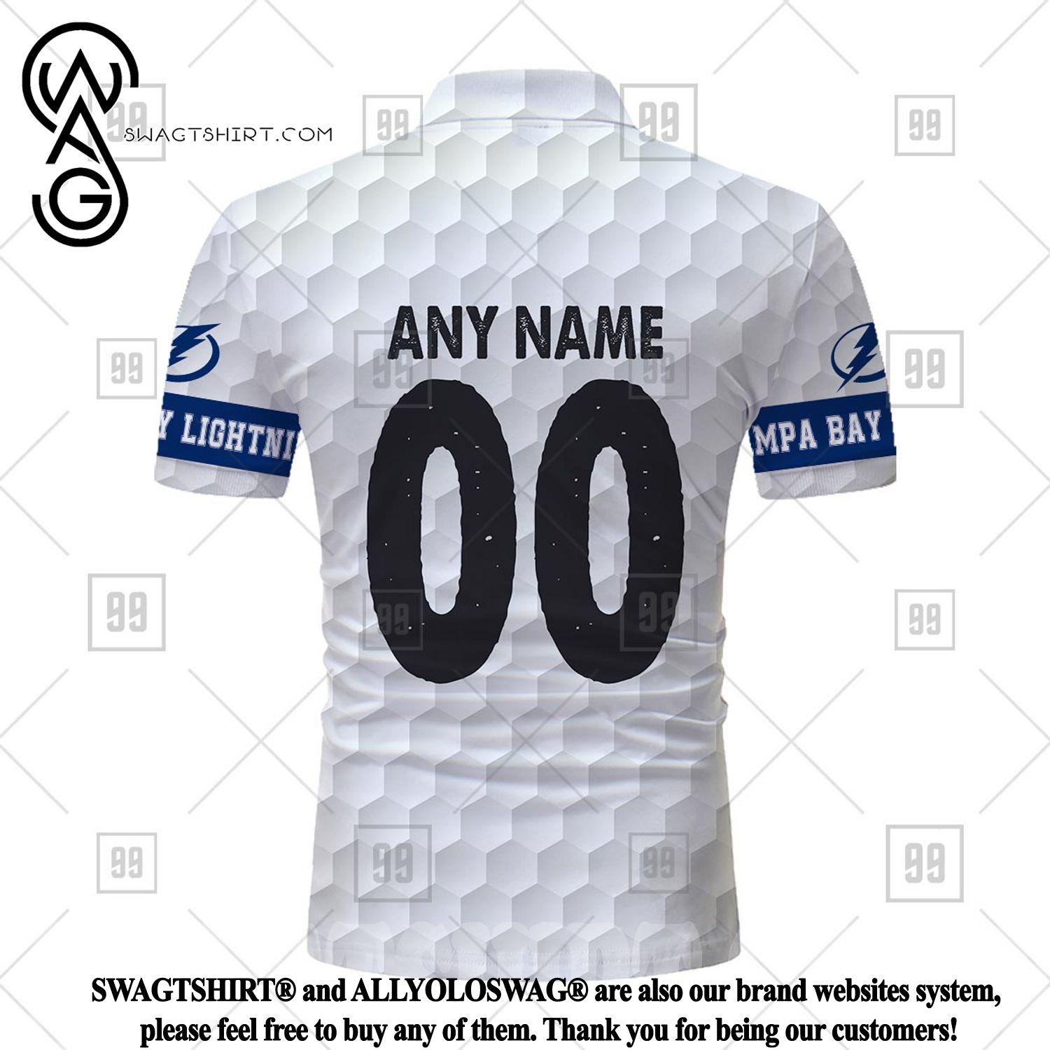 NHL Tampa Bay Lightning Custom Name Number Vintage White Jersey T-Shirt