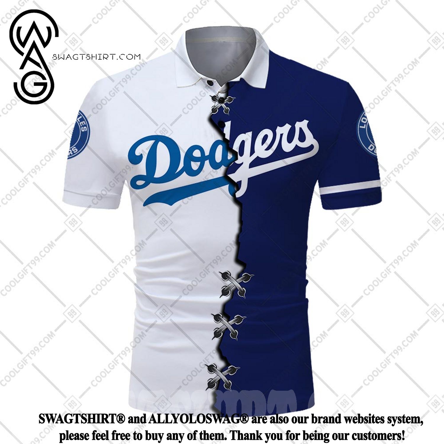 Best Selling Product] Custom MLB Los Angeles Dodgers Mix jersey