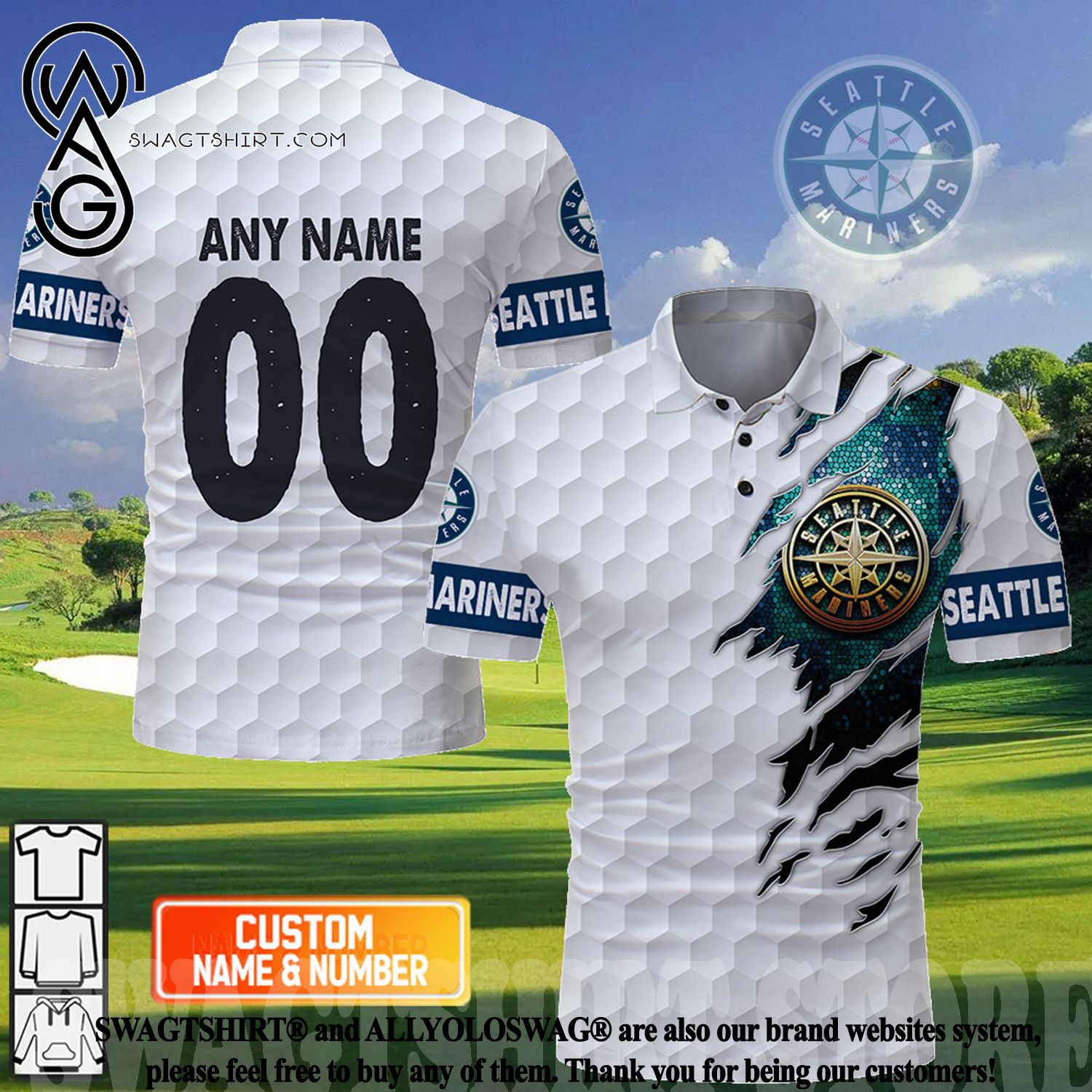 Best Selling Product] Custom MLB Seattle Mariners Mix Golf Style