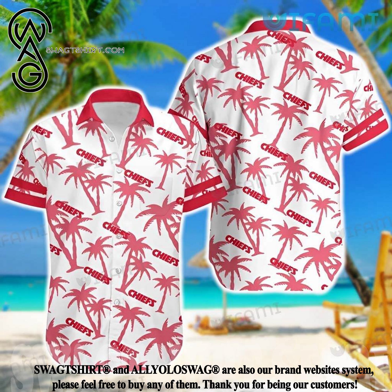 Chiefs Hawaiian Shirt Floral Coconut Tree Pattern Kansas City Gift