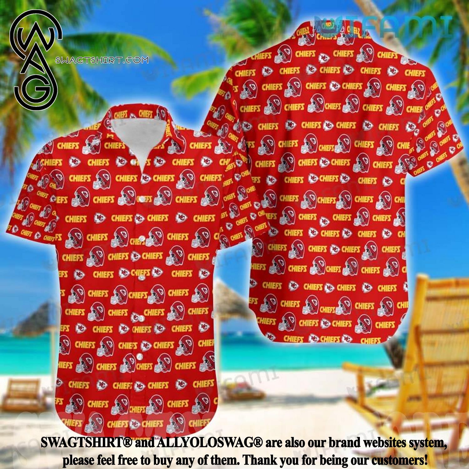 Kansas City Chiefs Nfl Tommy Bahama Hawaiian Aloha Hawaiian Shirt