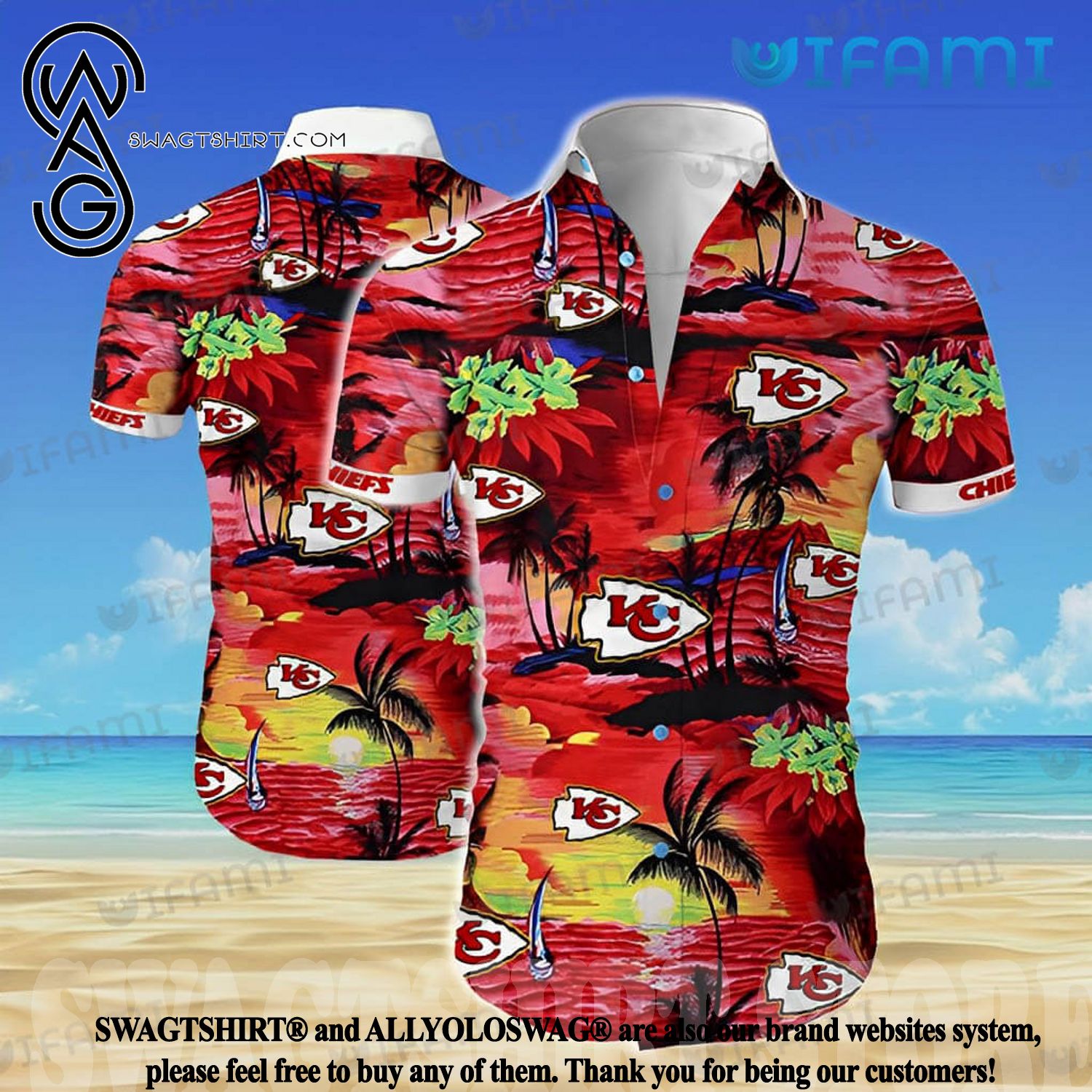 Best Selling Product] Kansas City Chiefs Sunset Beach Chiefs Gift Hawaiian  Shirt