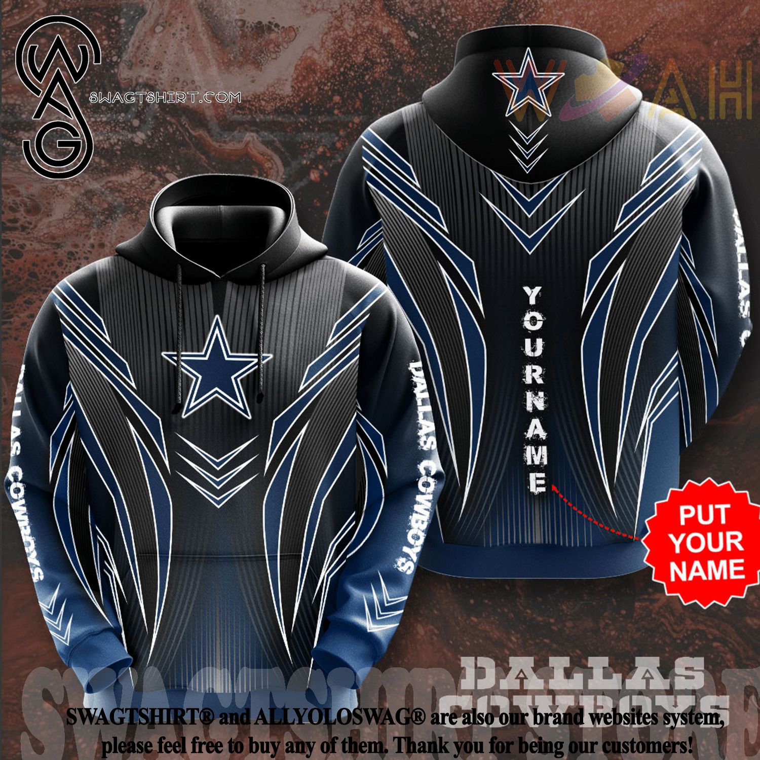 Top-selling item] hip hop skull dallas cowboys football team full over  printed shirt