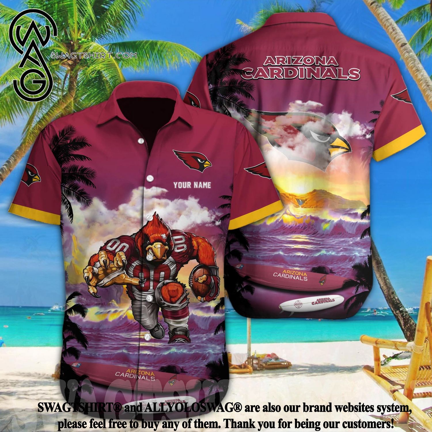 Arizona Cardinals NFL Full Printing Classic Hawaiian Button Shirt - Limotees