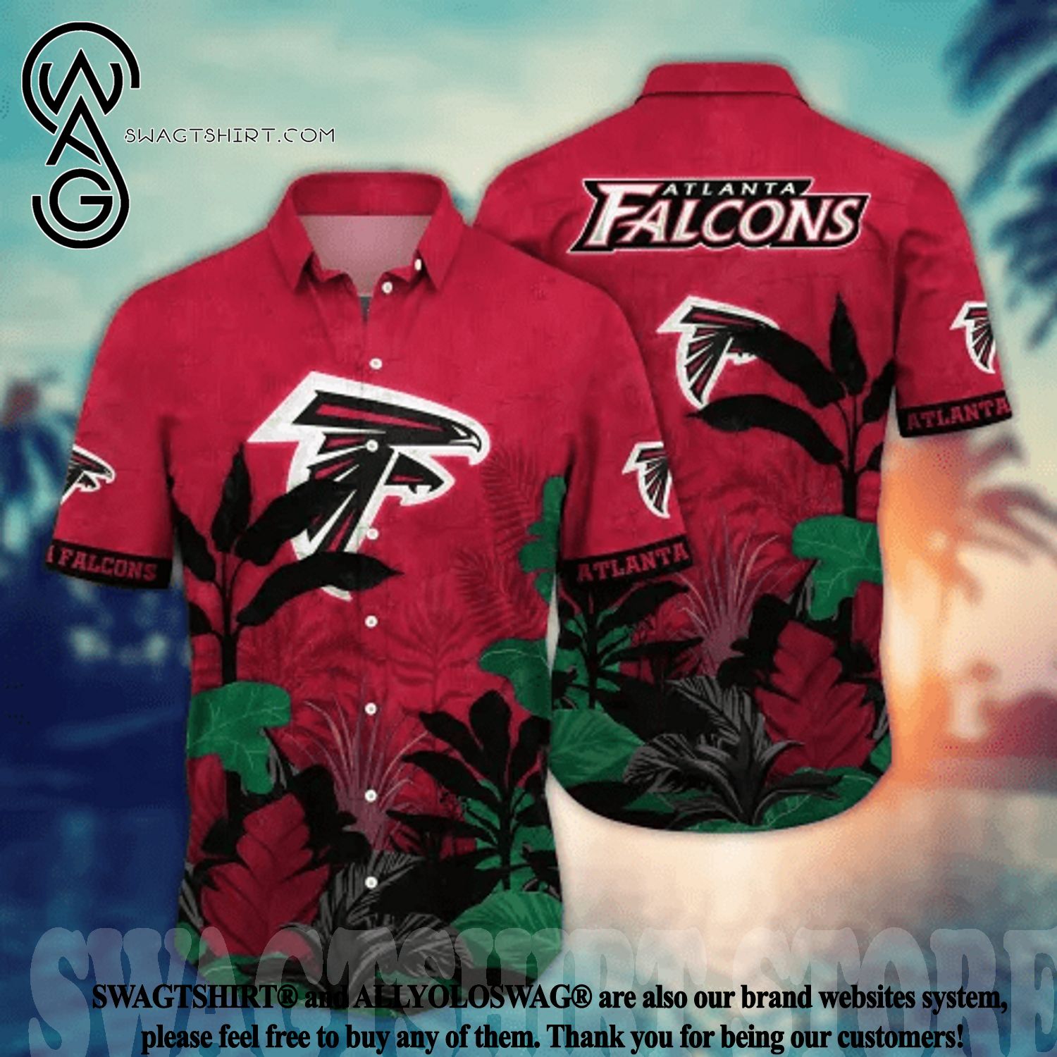 Atlanta Falcons Custom Name NFL Floral Hawaiian Shirt And Shorts