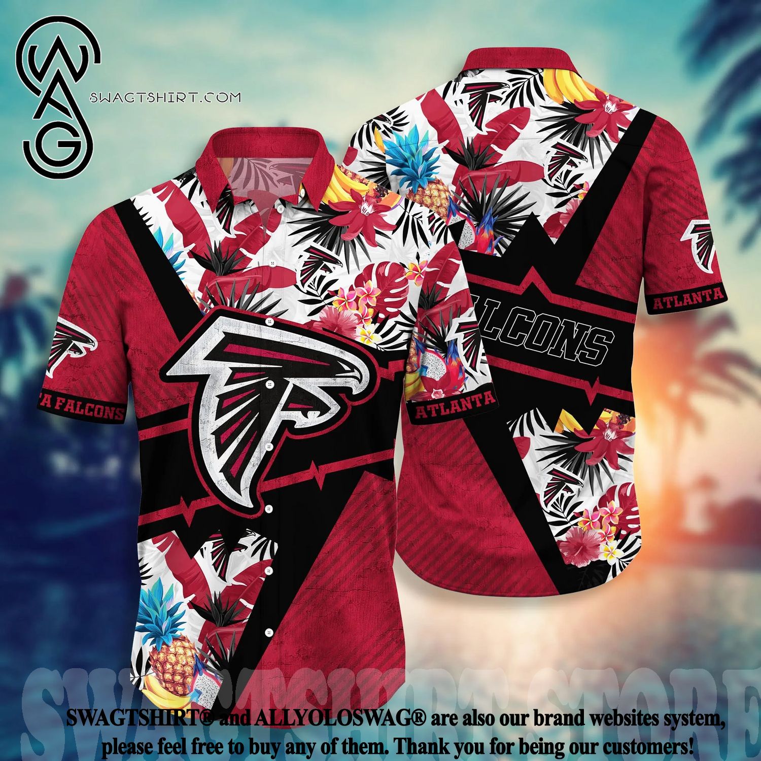 Best Selling Product] Atlanta Falcons NFL Flower Unisex Hawaiian Shirt