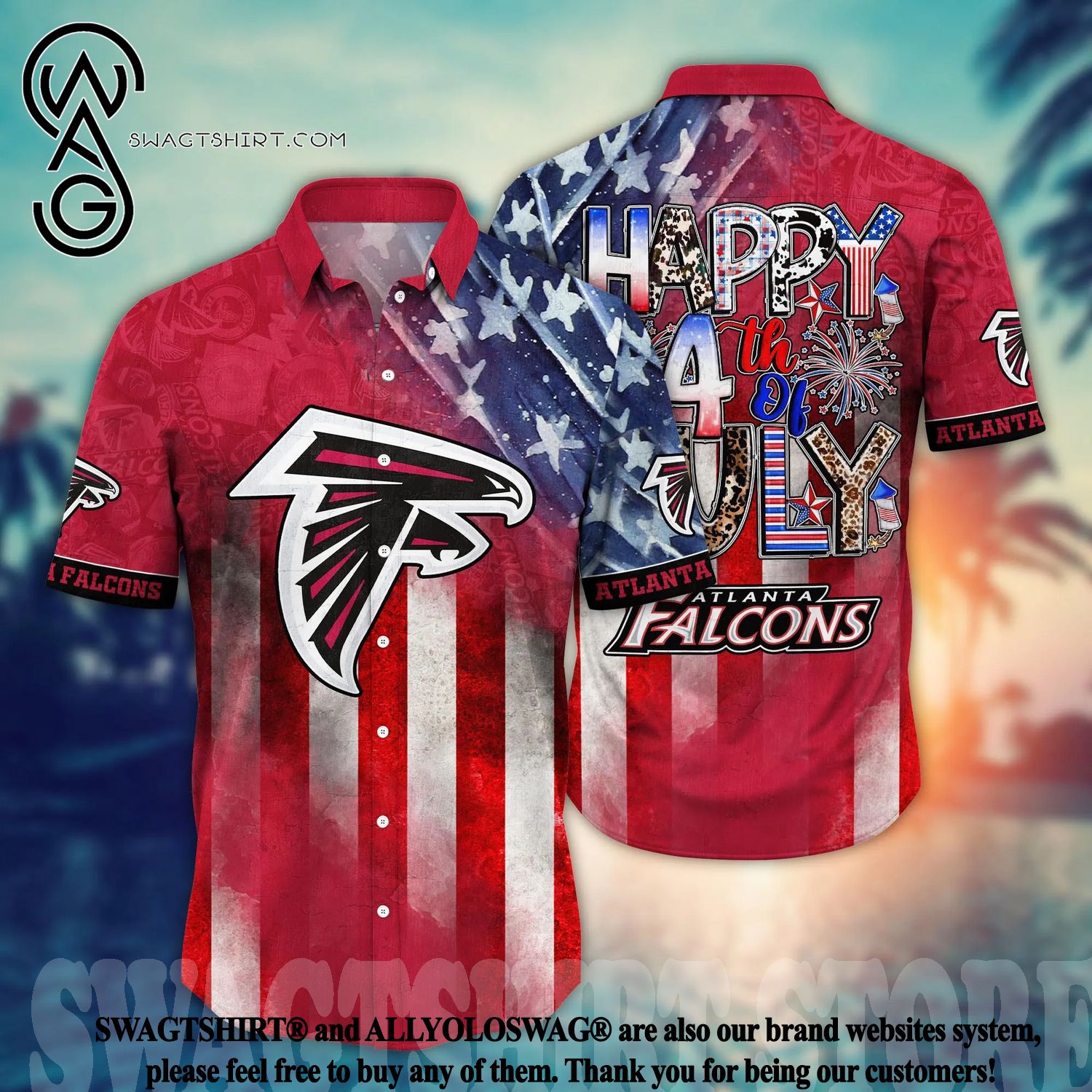 Atlanta Falcons NFL Hawaiian Shirt 4th Of July Independence Day