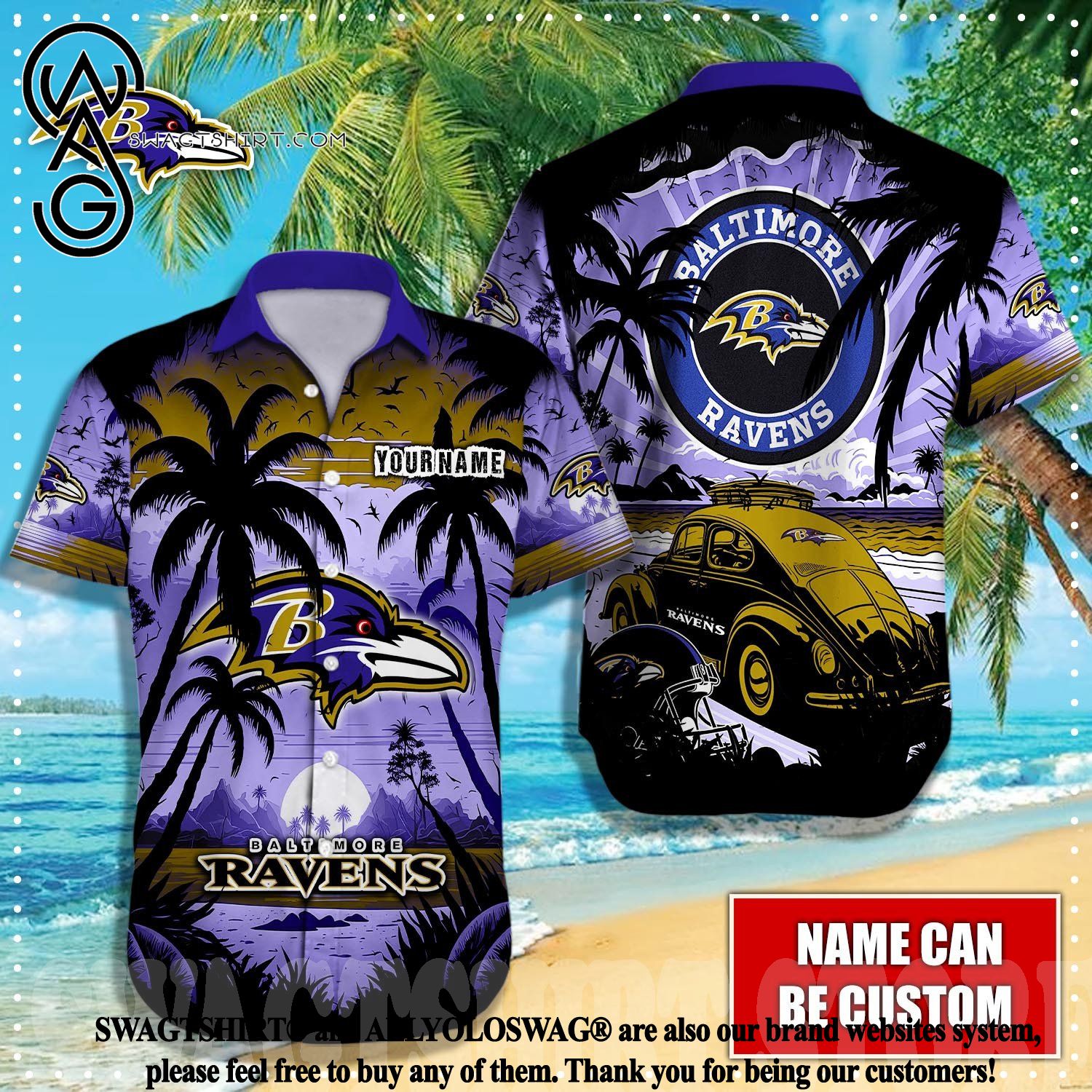 Baltimore Ravens NFL Football Custom Name Hawaiian Shirt Unique Gift For  Real Fans