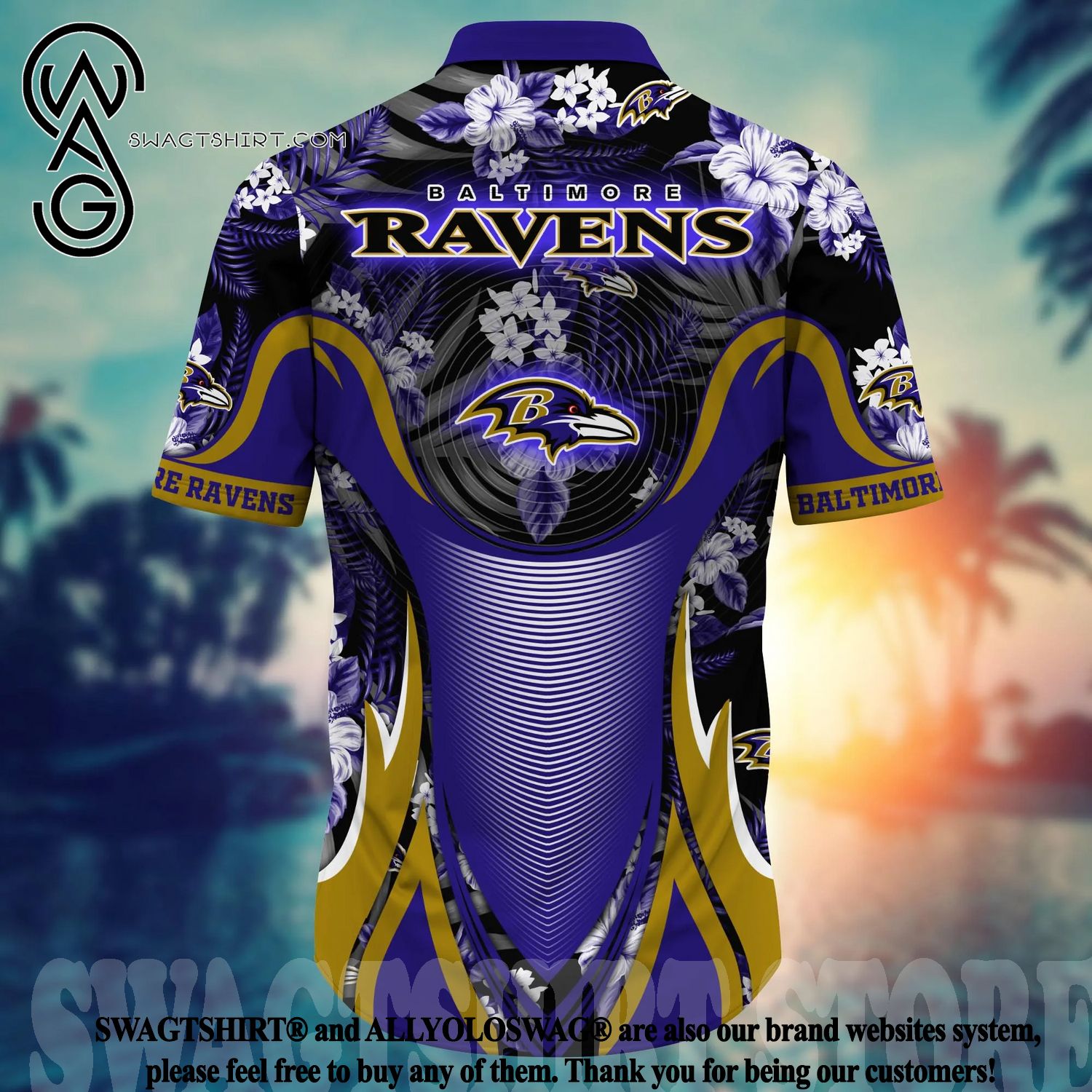 Baltimore Ravens NFL Flower Hawaiian Shirt Ideal Gift For Men And Women  Fans - Freedomdesign