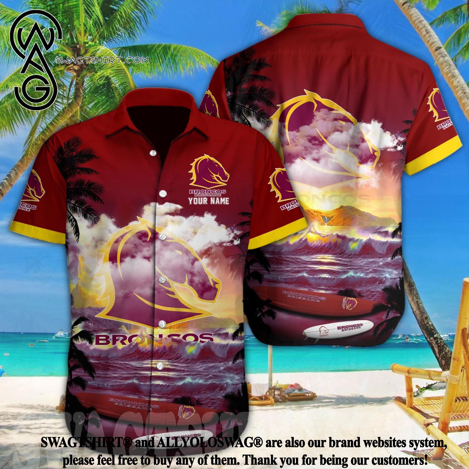 NRL Brisbane Broncos Classic Hawaiian Shirt - Torunstyle