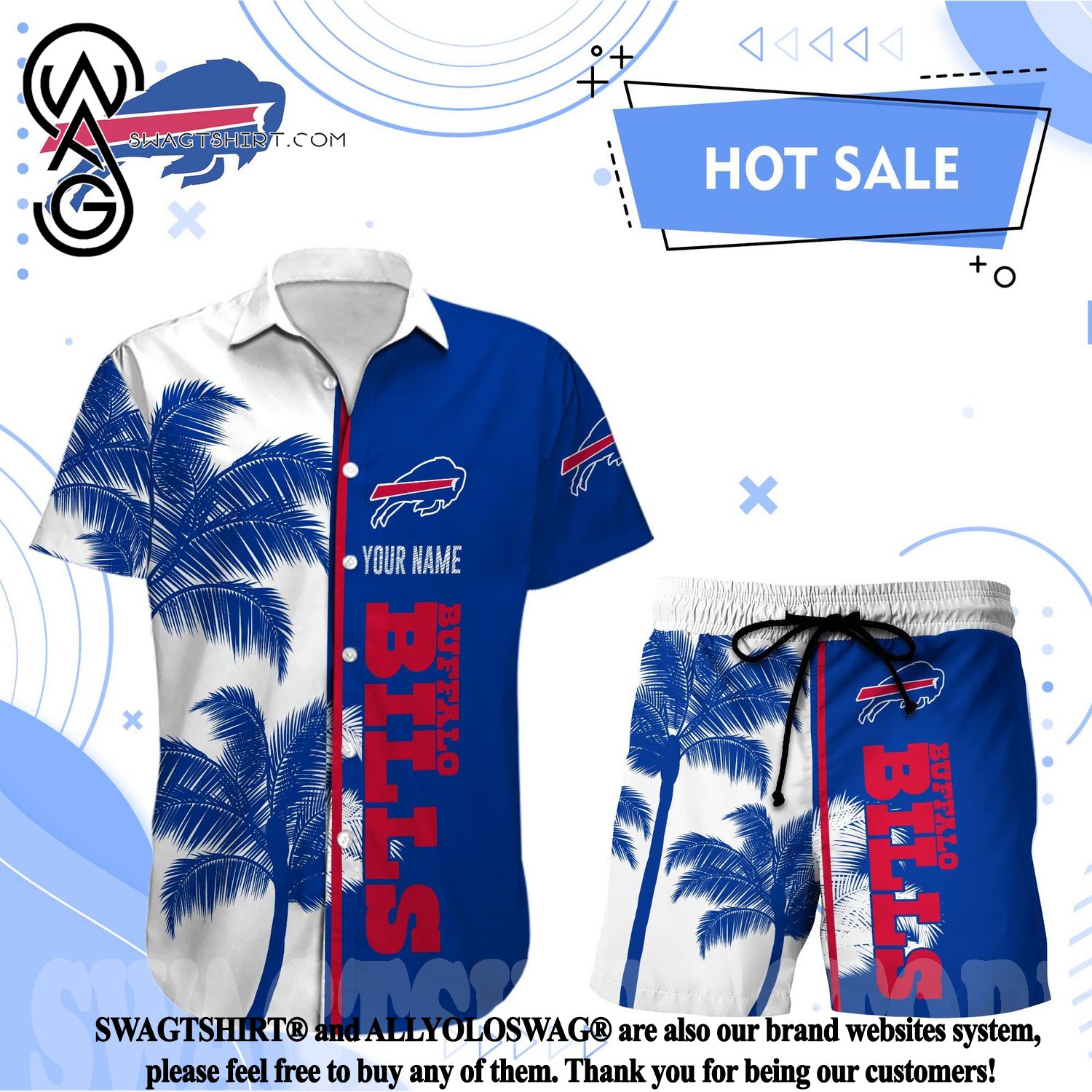 Best Selling Product] Buffalo Bills Men Short Custom NFL 3D Full Printing  Hawaiian Shirt