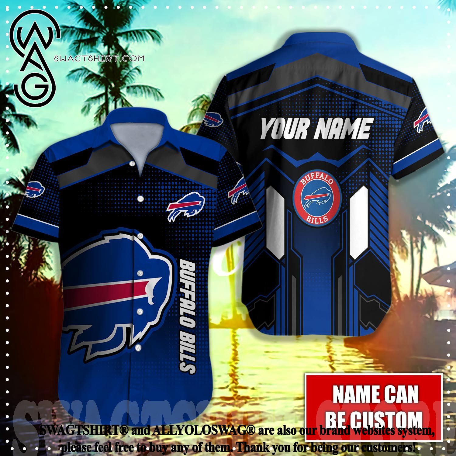 Best Selling Product] Buffalo Bills Men Short Custom NFL 3D Full Printing  Hawaiian Shirt