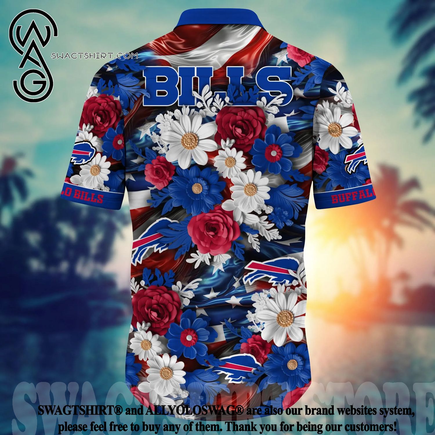 Buffalo Bills Hawaiian Shirt Flower Pattern Bill Pattern Buffalo