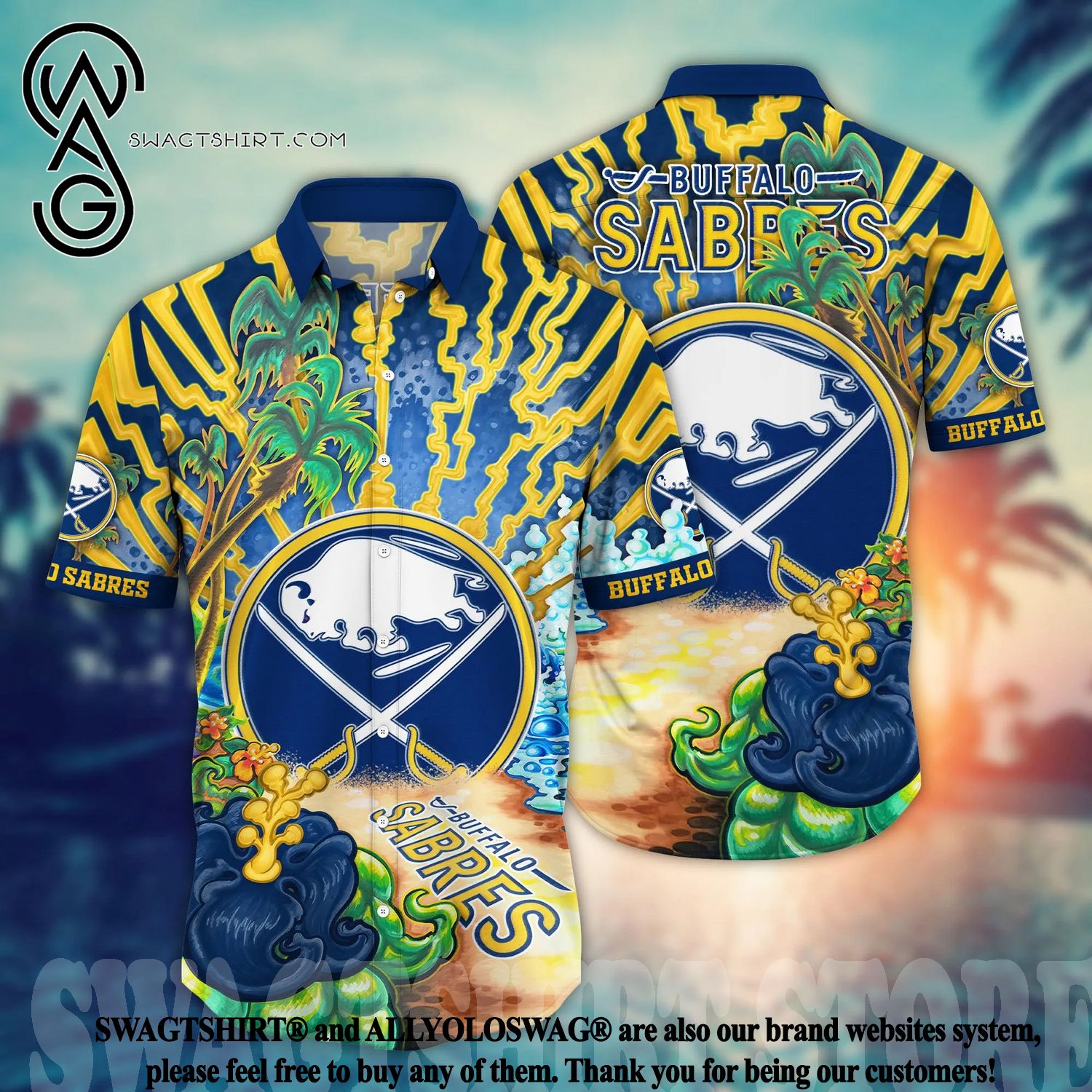 Buffalo Sabres NHL Floral All Over Printed Classic Hawaiian Shirt