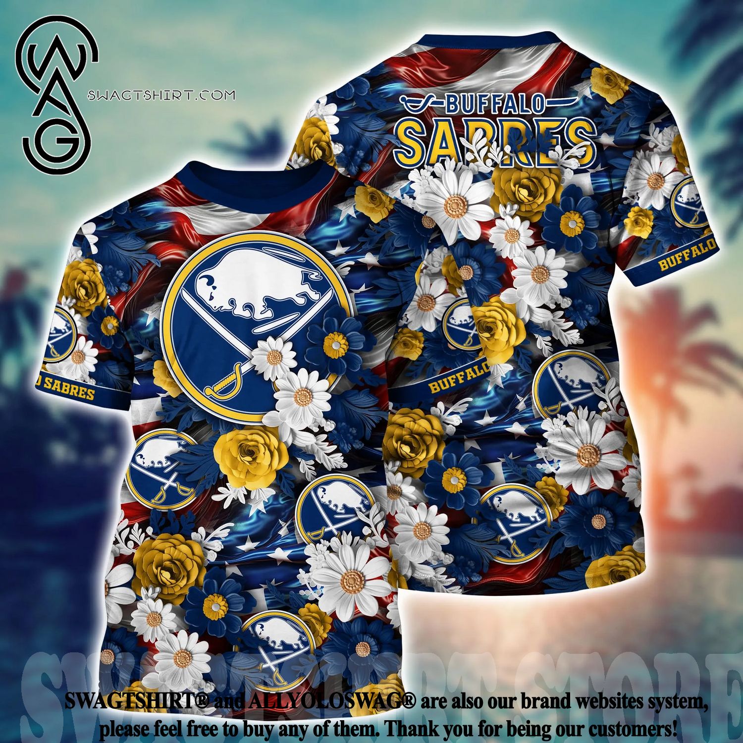 Buffalo Bills NFL Flower 3D All Over Print Hawaiian Shirt - Limotees