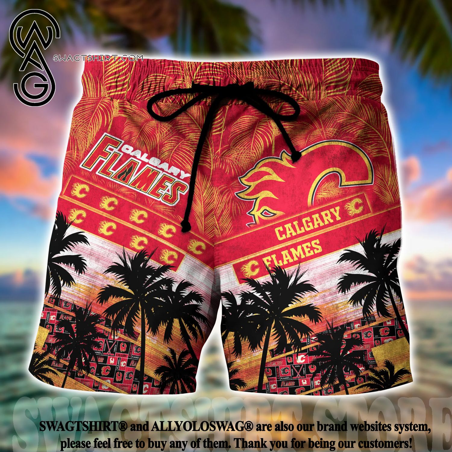 Los Angeles Rams NFL Palm Trees Pattern Combo Hawaiian Shirt And Short Pants