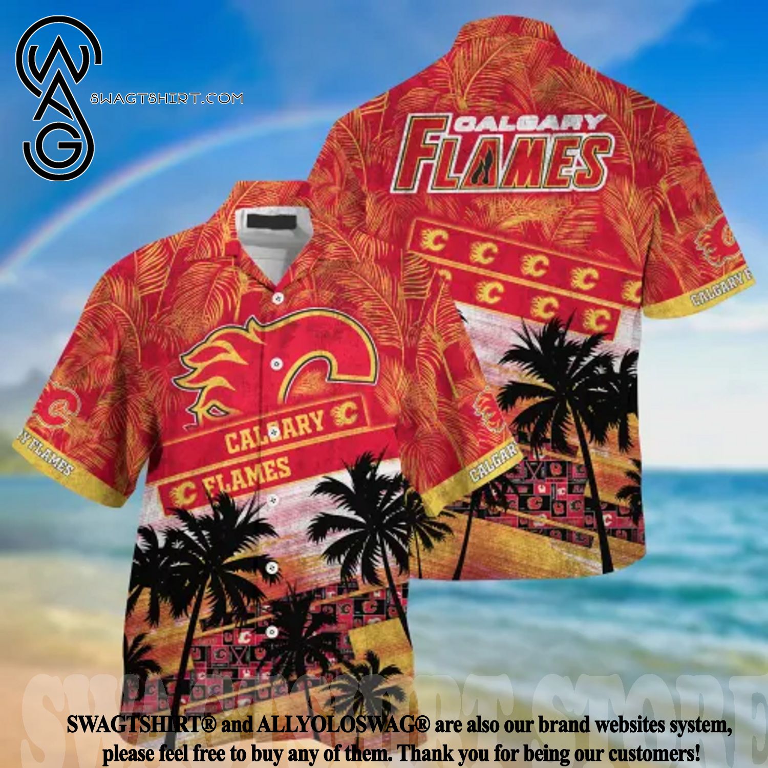 Calgary Flames NHL Summer Hawaii Shirt And Tshirt Custom Aloha Shirt -  Trendy Aloha