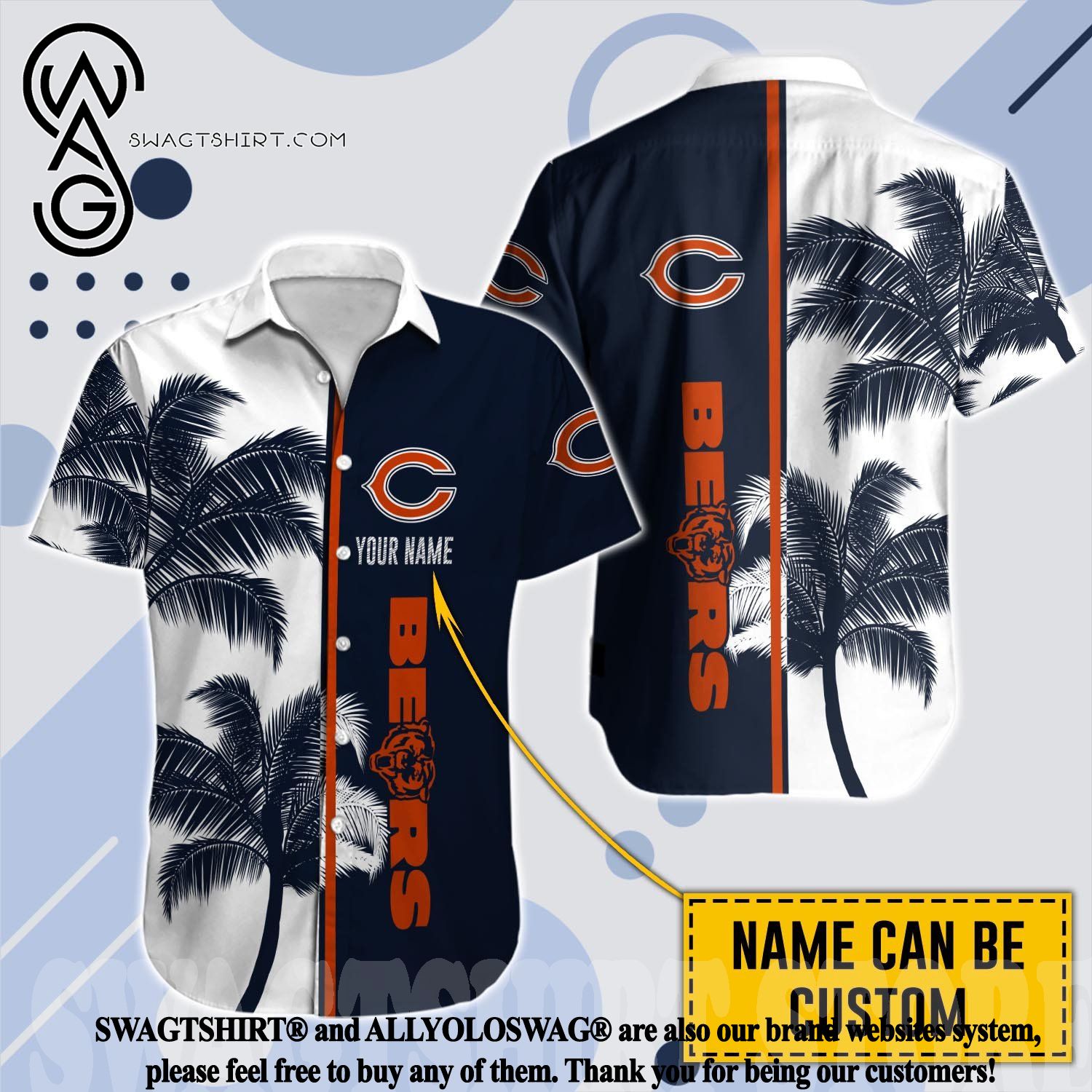 Topeka Style Chicago Bears Nfl Mens Hawaiian Shirts And Short