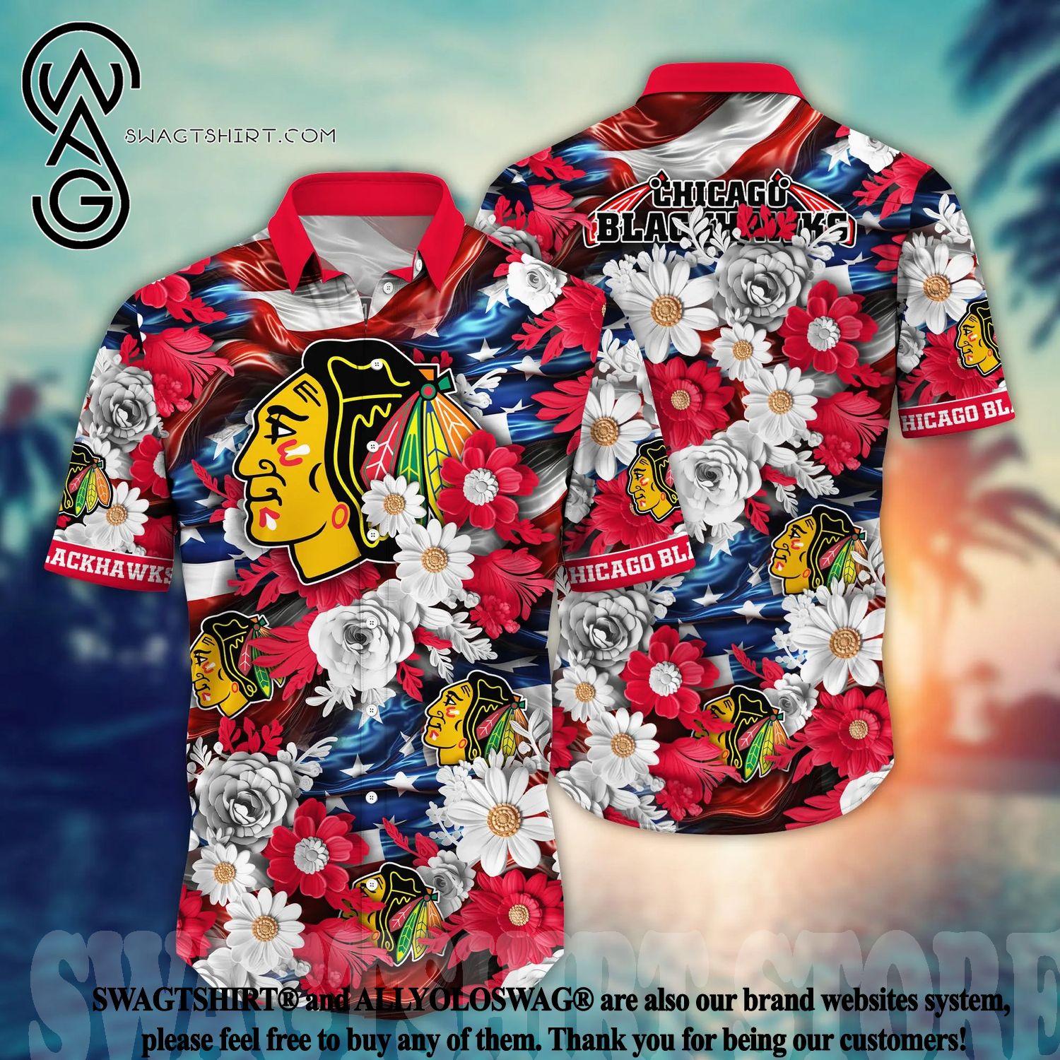 Chicago Blackhawks Golf Pattern Hawaiian Shirt - Shop trending fashion in  USA and EU