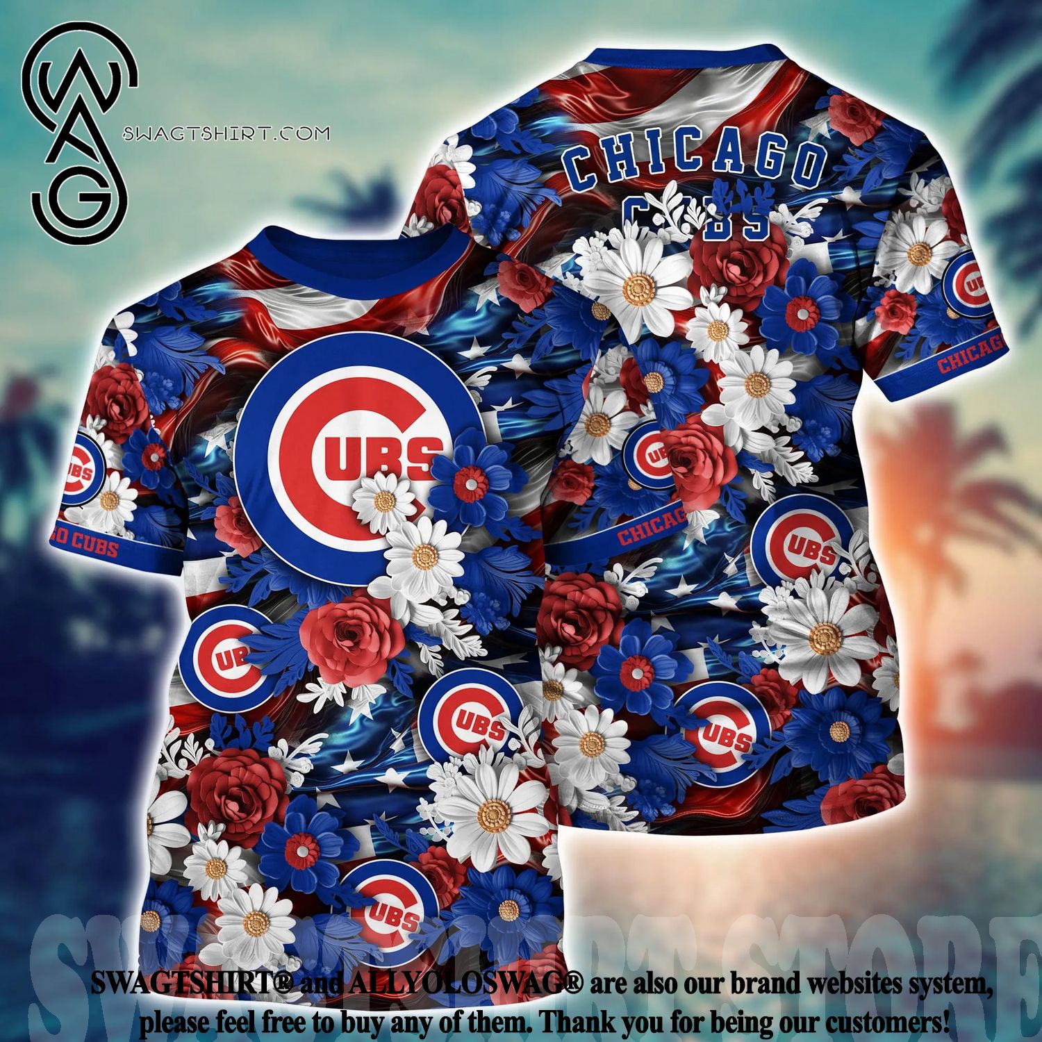 Chicago Cubs Major League Baseball Red Stripe MLB Print Hawaiian Shirt, MLB  Hawaiian Shirt