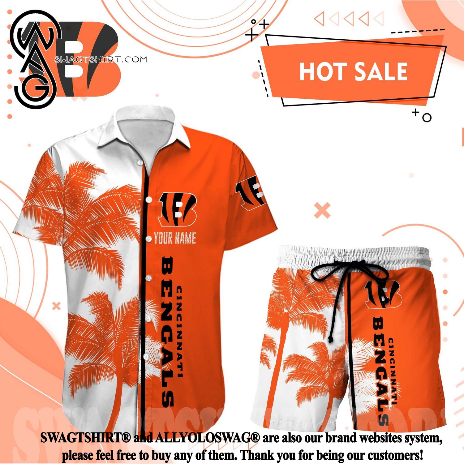 Best Selling Product] Cincinnati Bengals Men Short Custom NFL All Over  Print Hawaiian Shirt