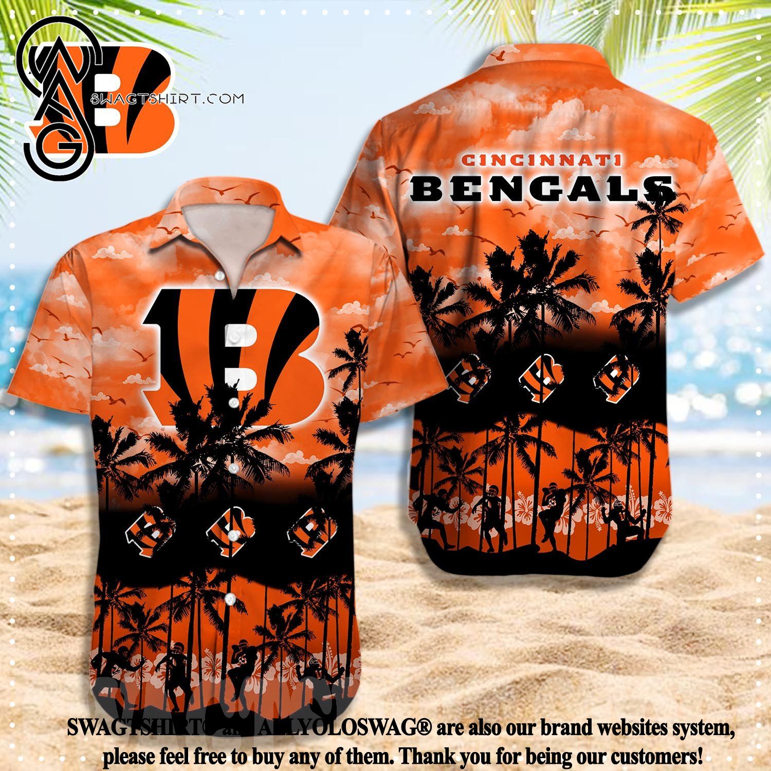 Cincinnati Bengals NFL Flower Full Printed 3D Hawaiian Shirt - Limotees