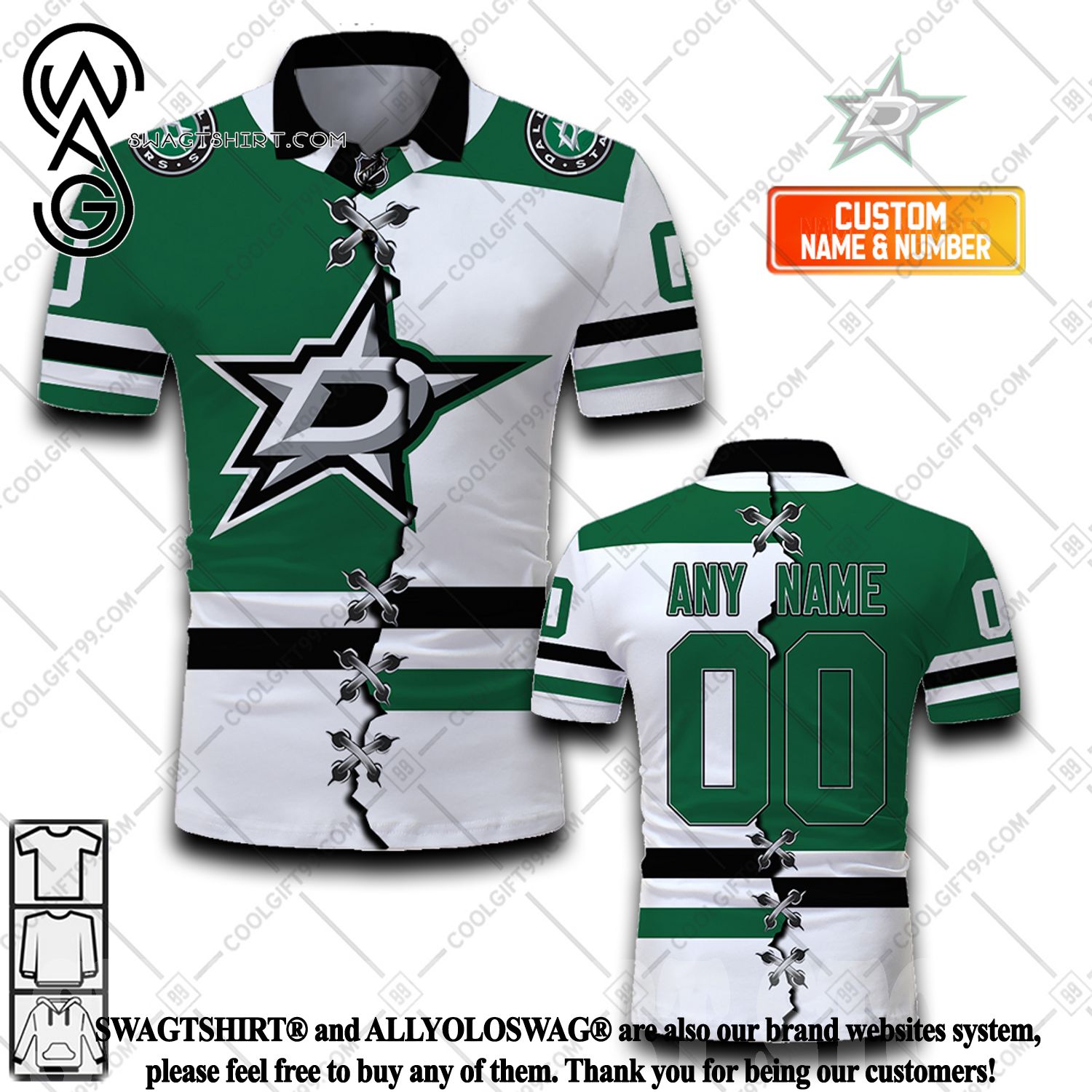 The best selling] Personalized DallasStars DallasCowboys TexasRangers  DallasMavericks Mix Jersey Style Best Combo All Over Print Shirt