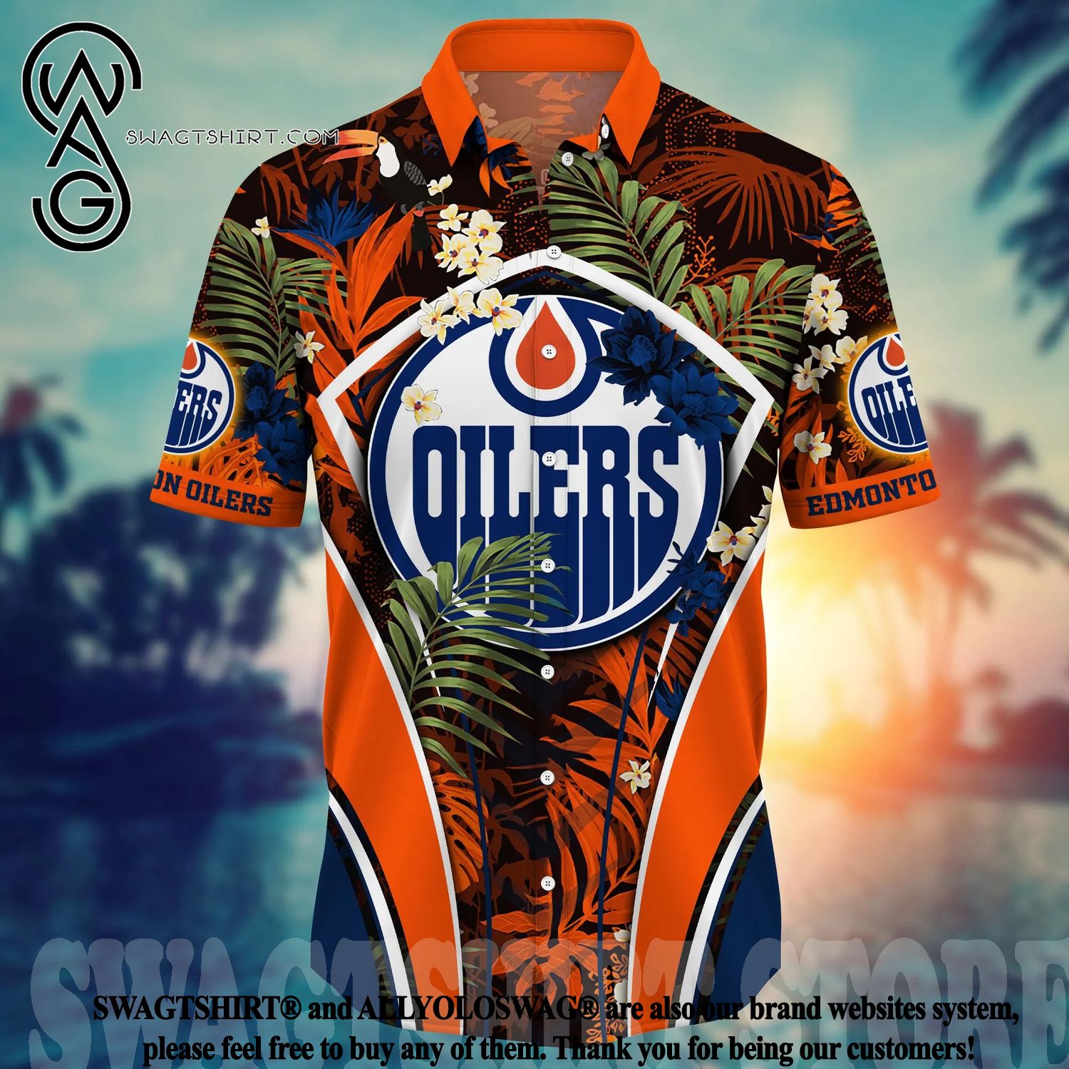 Best Selling Product] Edmonton Oilers NHL Flower Full Printed 3D