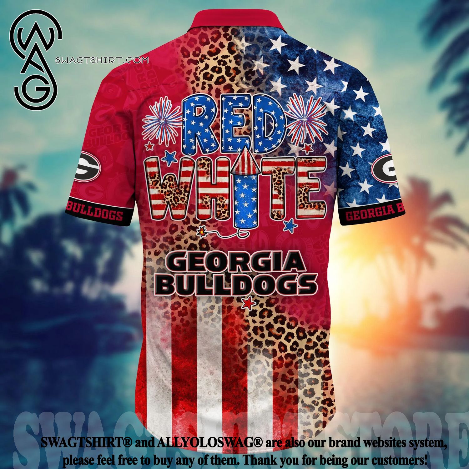 Georgia Bulldogs NCAA1 Hawaiian Shirt 4th Of July Independence Day Best  Gift For Men And Women Fans