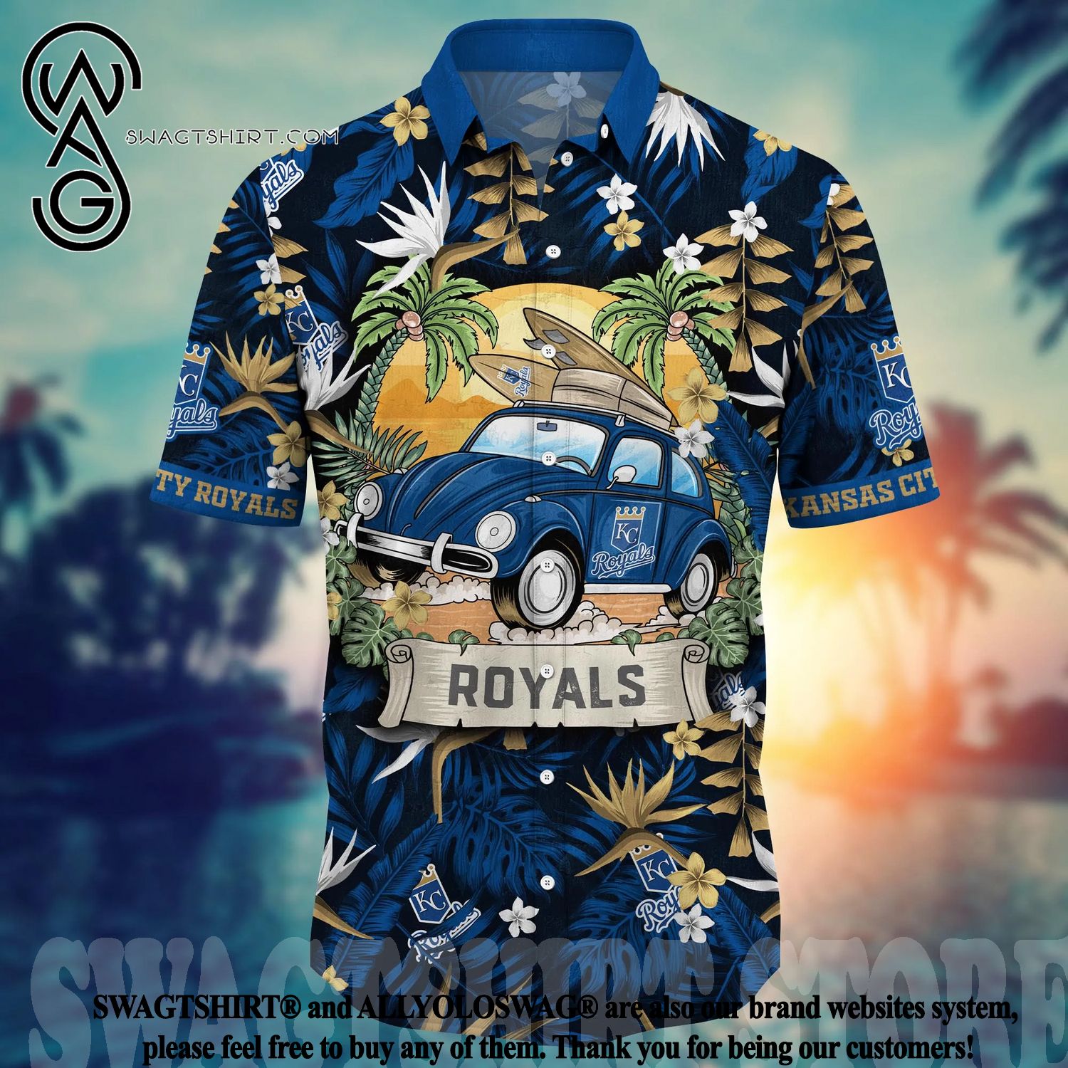 Best Selling Product] Kansas City Royals MLB Flower Full Printing Classic Hawaiian  Shirt