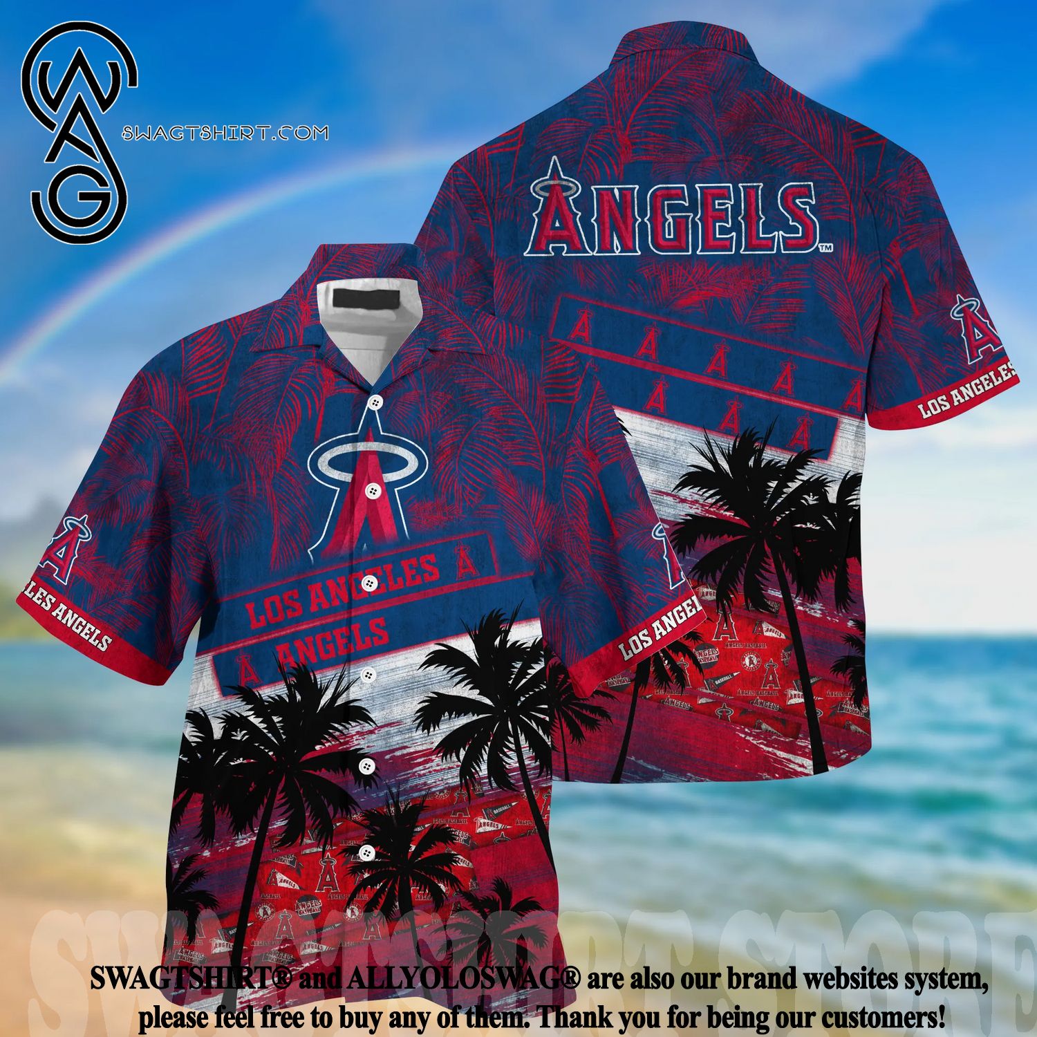los angeles angels hawaiian shirt