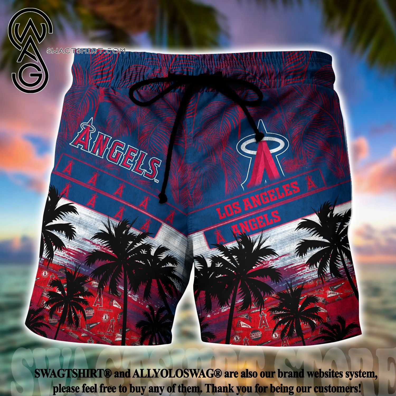 NEW Los Angeles Angels Palm Tree Hawaiian Shirt - Hothot