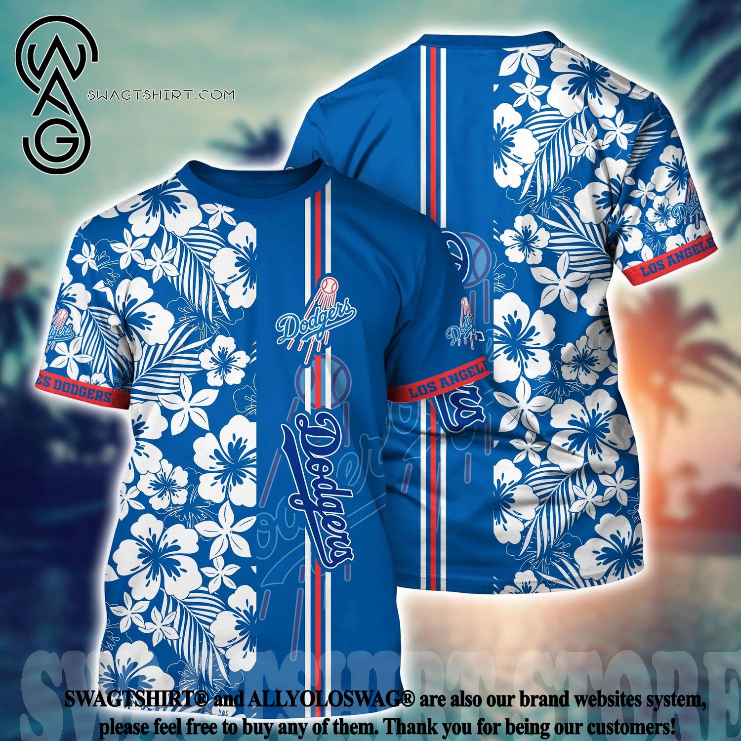 Best Selling Product] Los Angeles Dodgers MLB Flower Classic Full Print Hawaiian  Shirt
