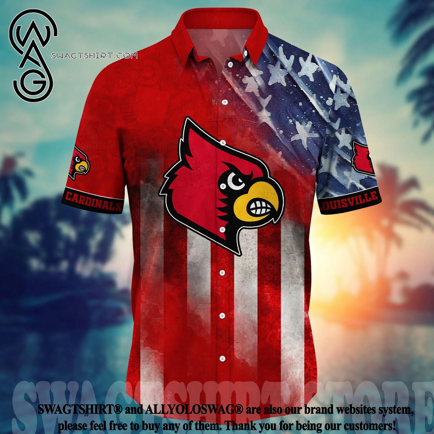 Louisville Cardinals Christmas Hawaiian Shirt - Freedomdesign