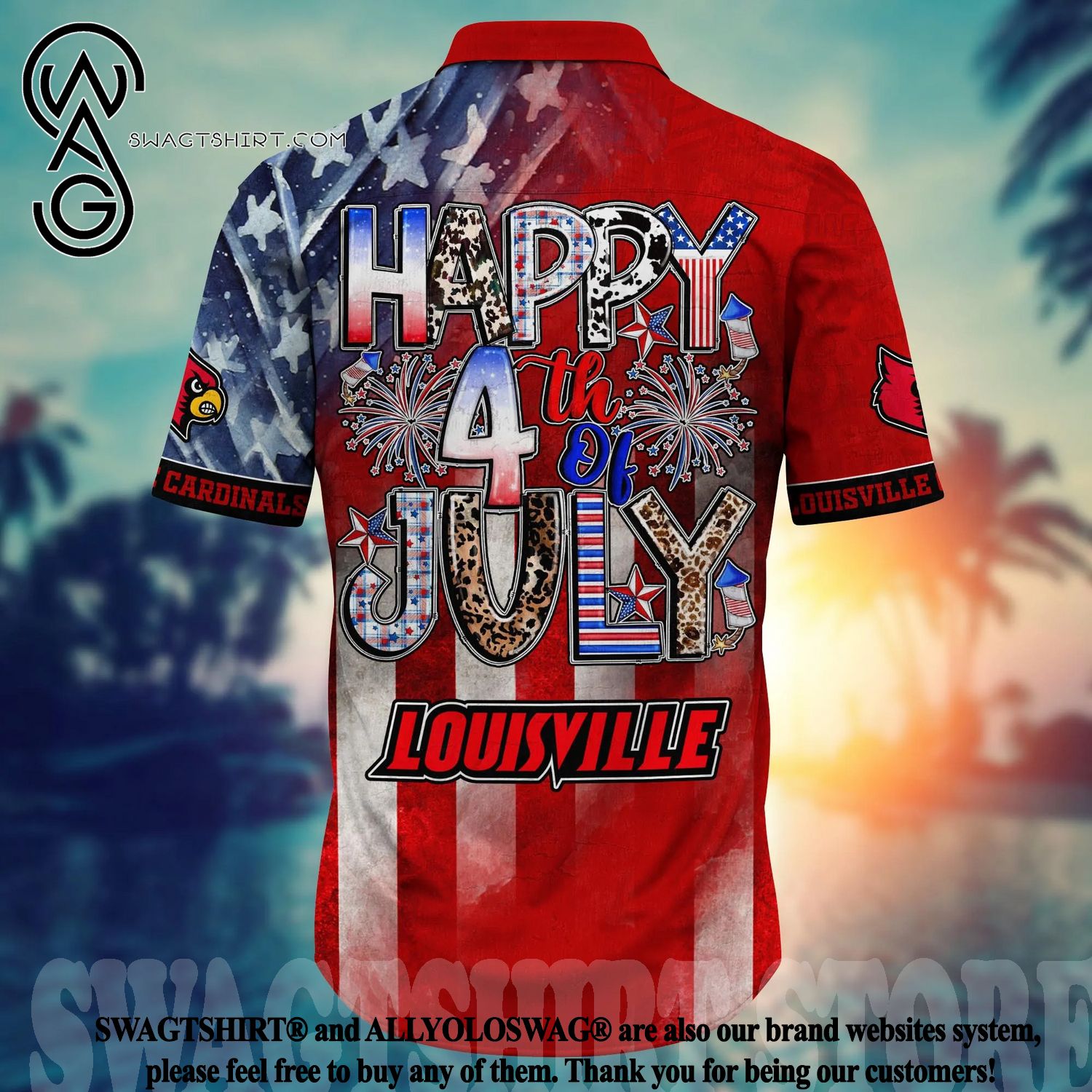 Louisville Cardinals Christmas Hawaiian Shirt - Freedomdesign