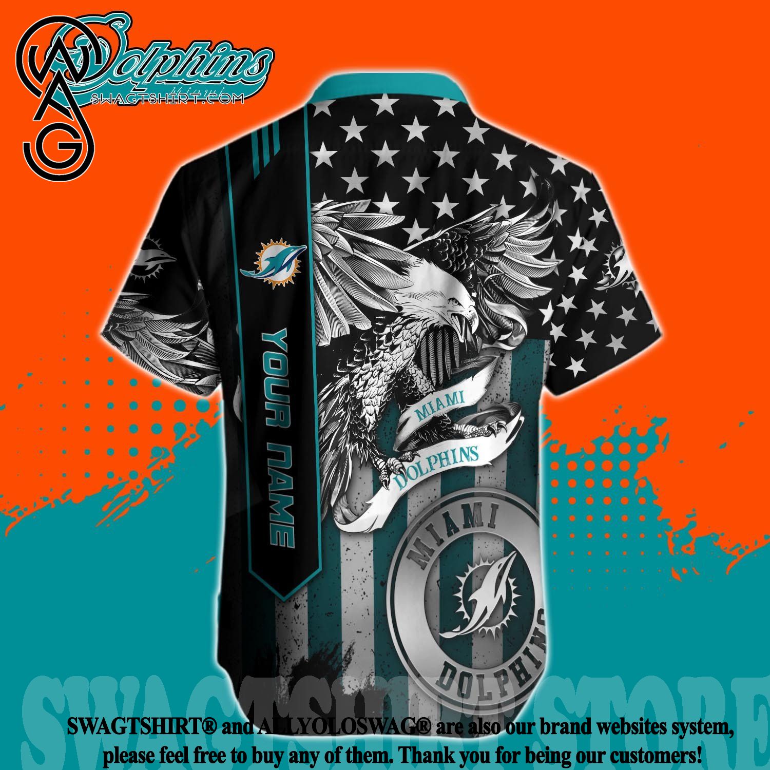 HOT Miami Dolphins Logo History Custom Hawaiian Shirts • Shirtnation - Shop  trending t-shirts online in US